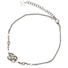 Chanel Necklace Coco Mark Faux Pearl Rhinestone C25B CHANEL Women's NECKLACE — Like New
