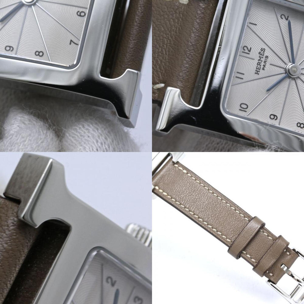 HERMES H-Watch HH1.210.260 WW18 Women's Watch Stainless Steel x Cowhide Leather 40556 — Very Good