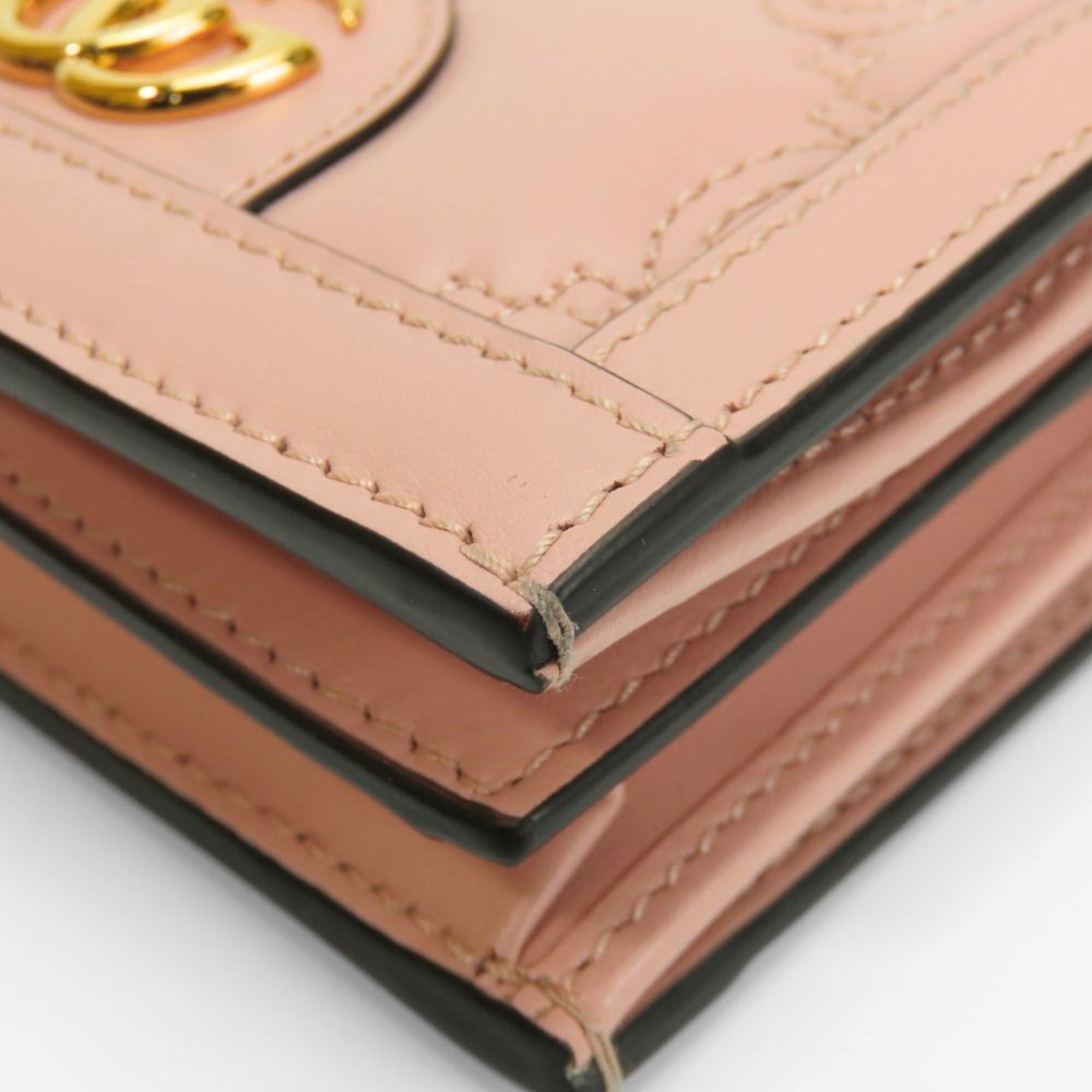 Gucci Bi-fold Wallet 723786 GG Matelasse Leather Pink Compact Women's GUCCI