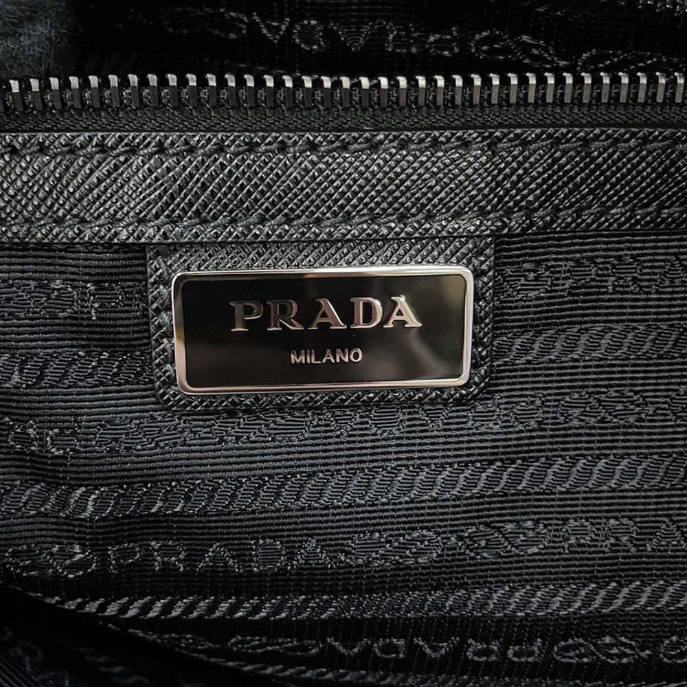 Prada Triangle Tote Bag Tessuto Saffiano Re-Nylon Nylon 2VG064 PRADA Black Handbag — Like New
