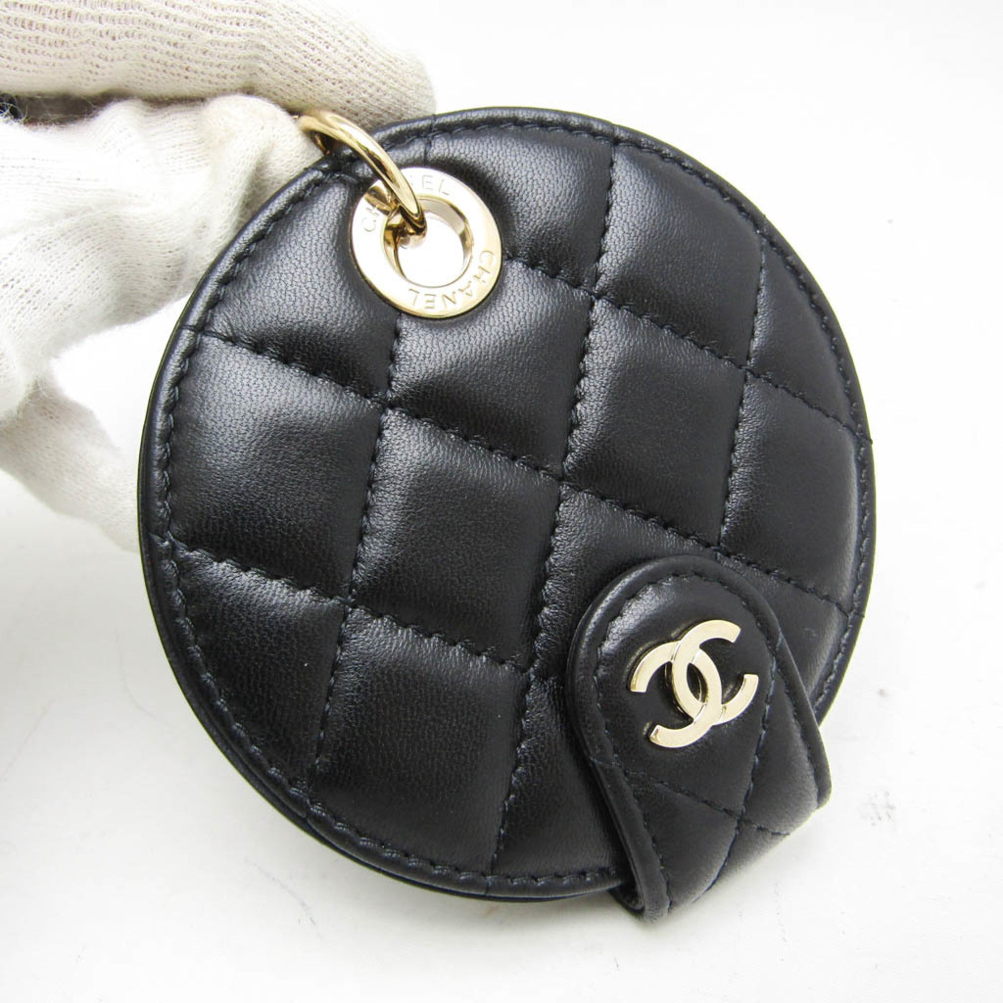 Chanel Matelasse Women's Name Tag Black Bag Charms — Like New