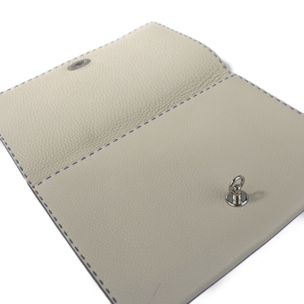 FENDI Fendi Alda 326 Selleria clutch bag 8N0104 leather blue series second turn lock