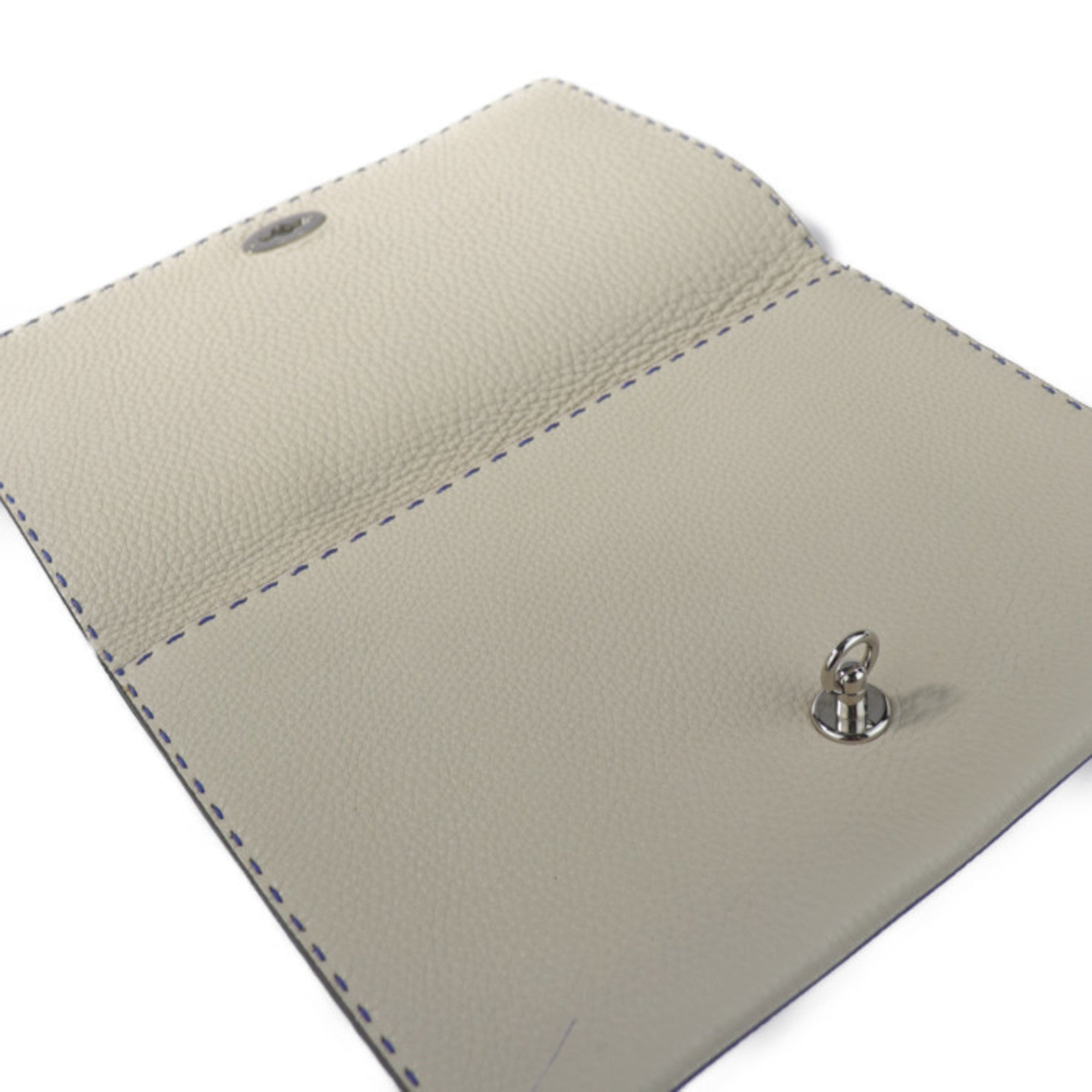 FENDI Fendi Alda 326 Selleria clutch bag 8N0104 leather blue series second turn lock