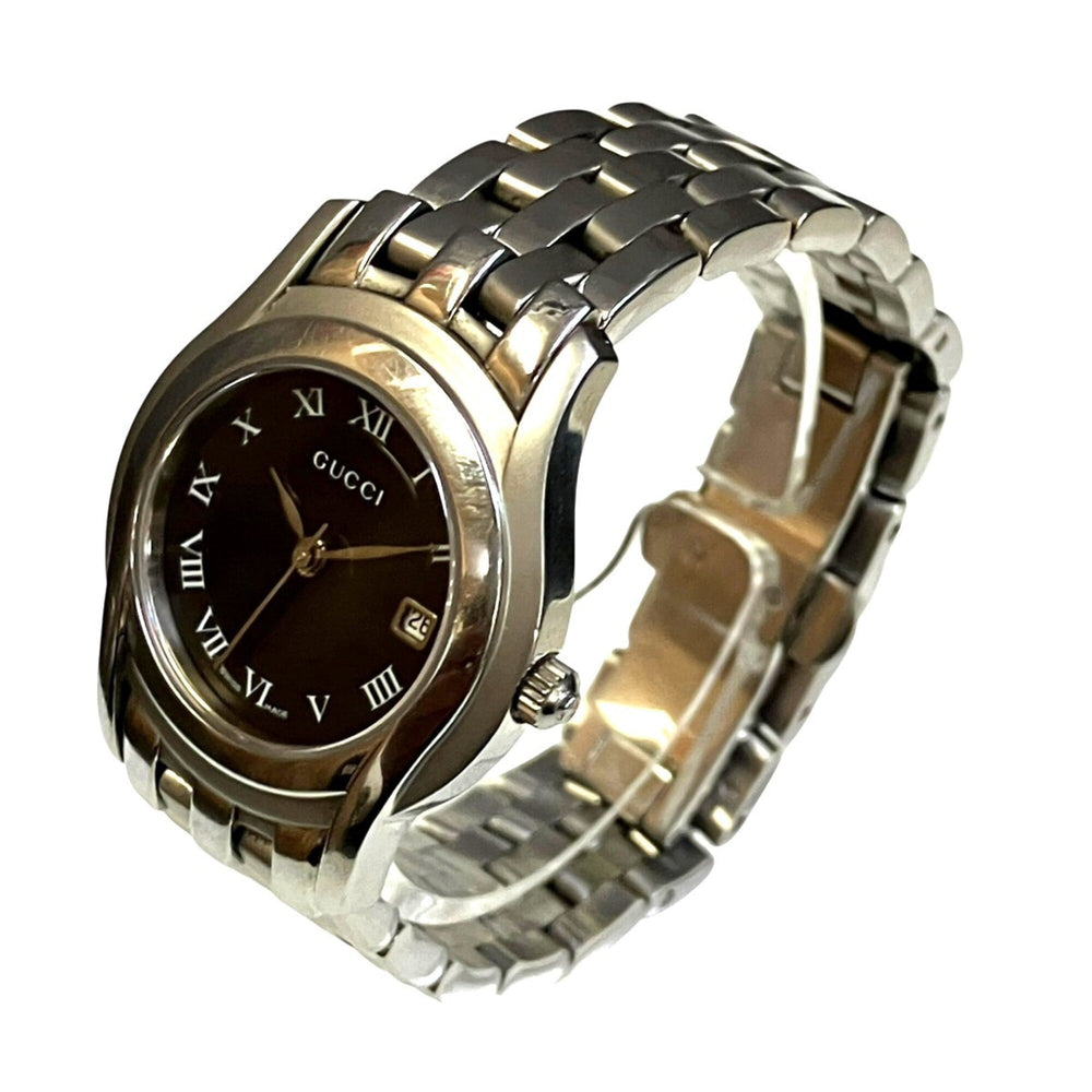 Gucci watch, total weight 63g, stainless steel, quartz movement, black dial, 5500L — Good