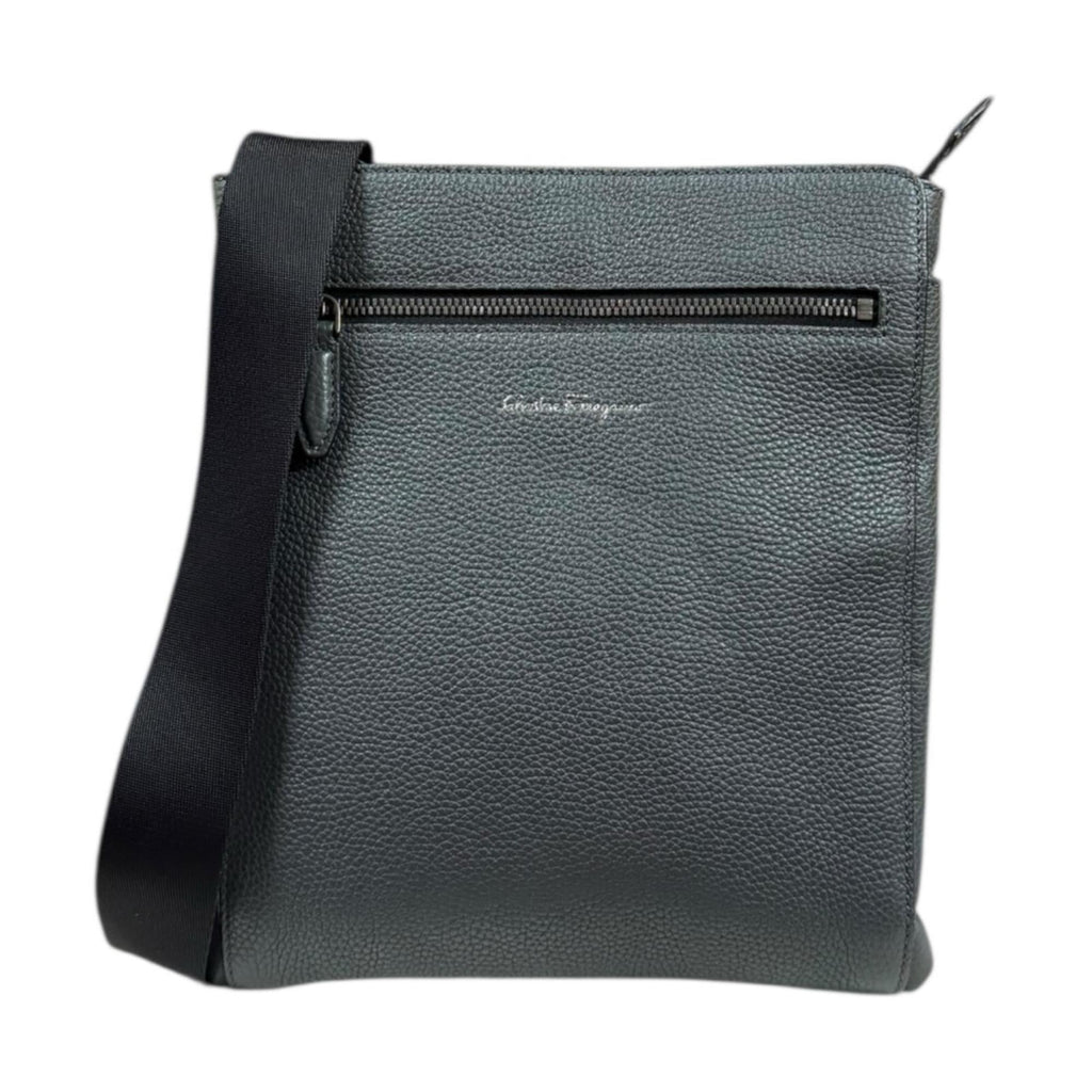 Salvatore Ferragamo Shoulder Bag Leather FZ-24-0471 Gray Men's