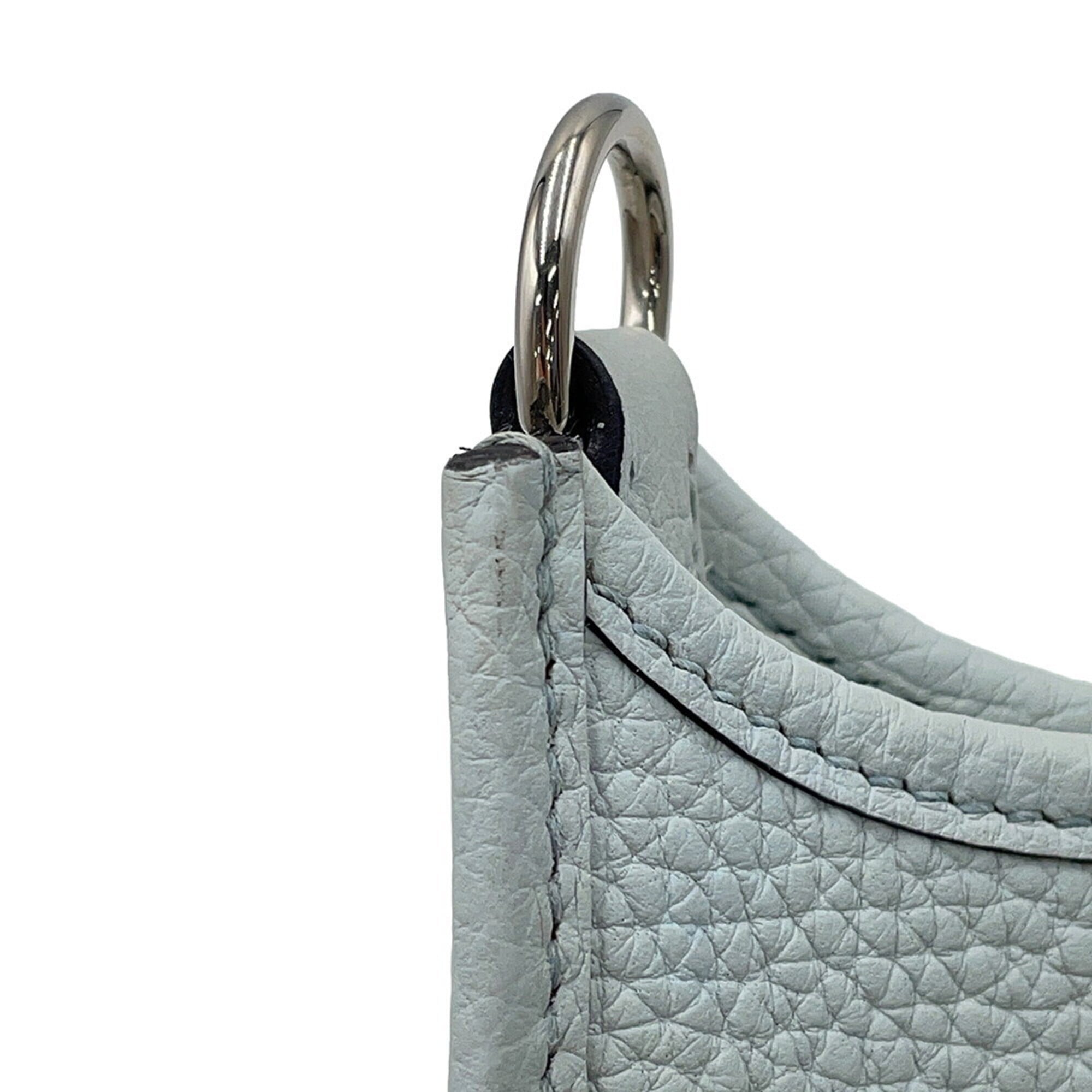 Hermes Evelyne TPM Shoulder Bag 111cm Amazon Blue Pale Etoupe Taurillon Clemence B Stamp Handbag Women's HERMES — Like New