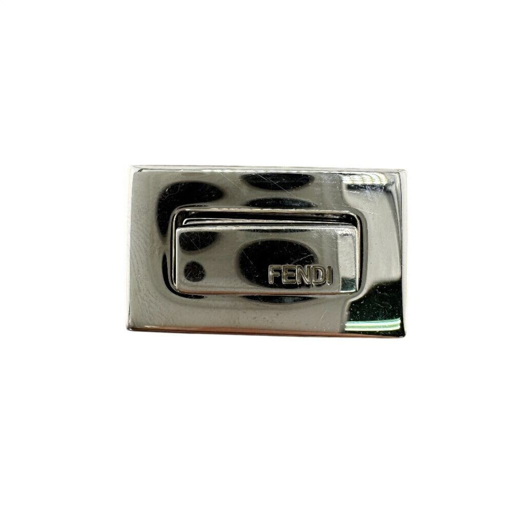 FENDI Peekaboo Turnlock Selleria Card Case Wallet, Gray, Women's