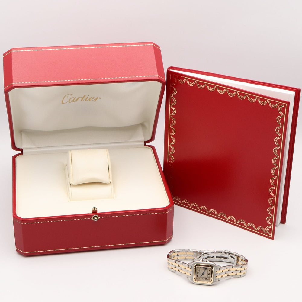 Cartier Panthère SM 2-Row Watch, 18K (Yellow Gold) Stainless Steel, Ladies', Ivory (W25029B6) — Very Good