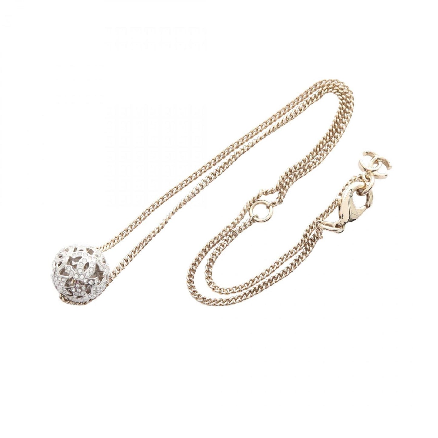 CHANEL Coco Mark Star Necklace with Gold-Plated Rhinestones, Available in Silver, Gold, and Clear.