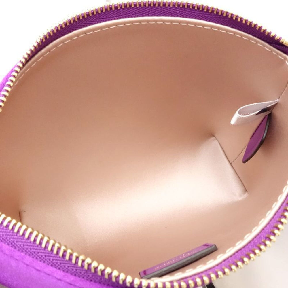 JIMMY CHOO Raina Pouch Bag, Logo, Satin, Purple, Women's, 182030 — Like New