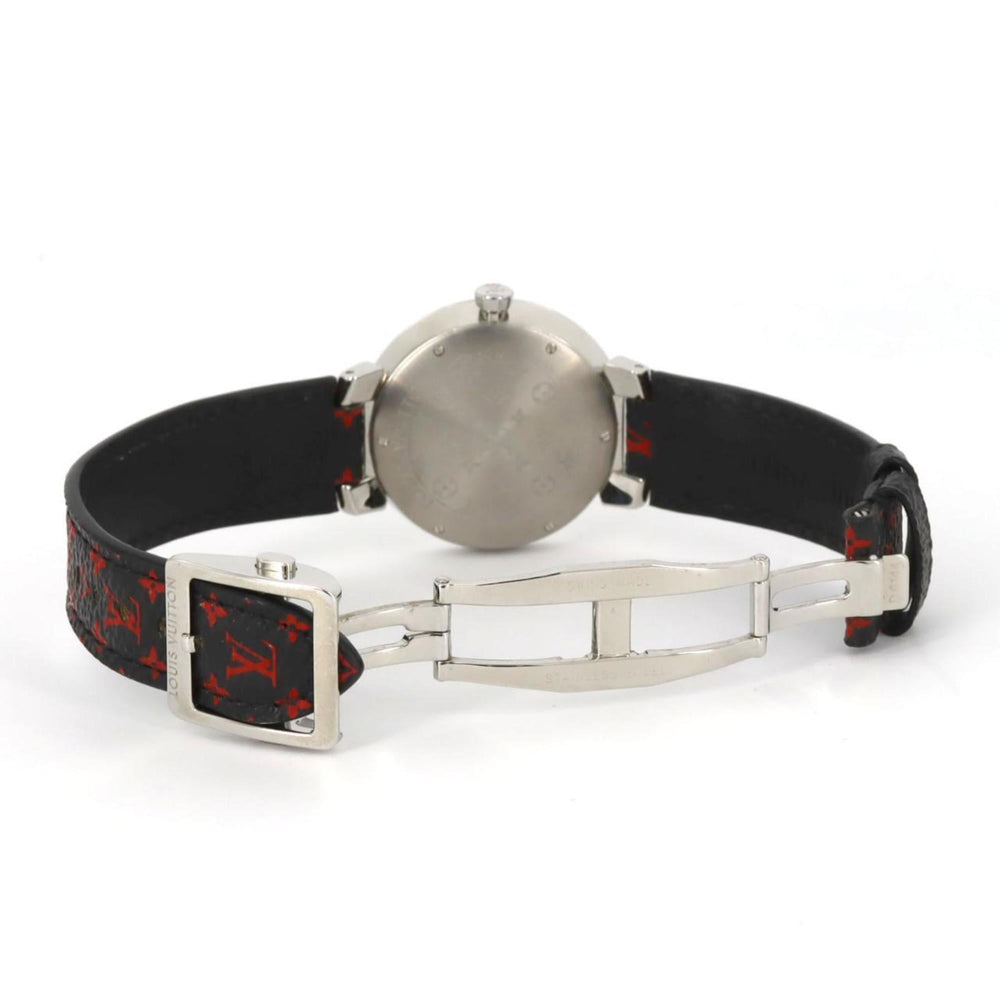Louis Vuitton Tambour Monogram 8P Q13MJA Stainless Steel Quartz Watch — Very Good