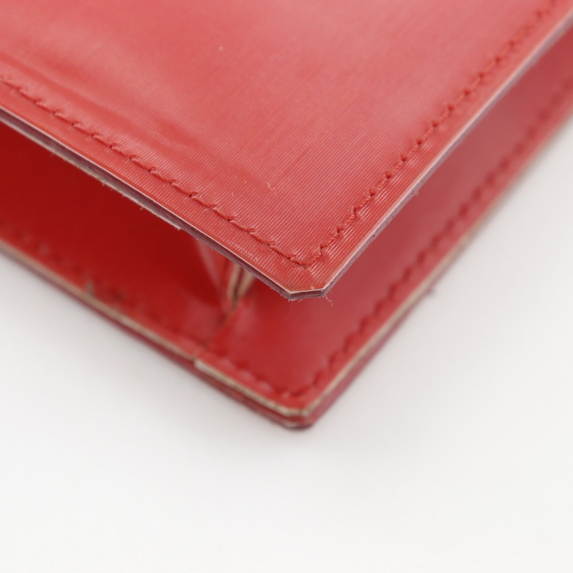 CHANEL Hologram Chain Shoulder Bag, Coco Mark, Vinyl, Red, Open, Women's