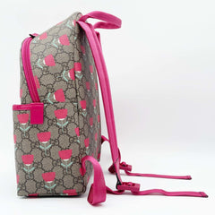 GUCCI Children's Tulip Backpack/Daypack, Flower Design, GG Supreme, 782708, Coated Canvas, Brown, Men's/Women's — Like New