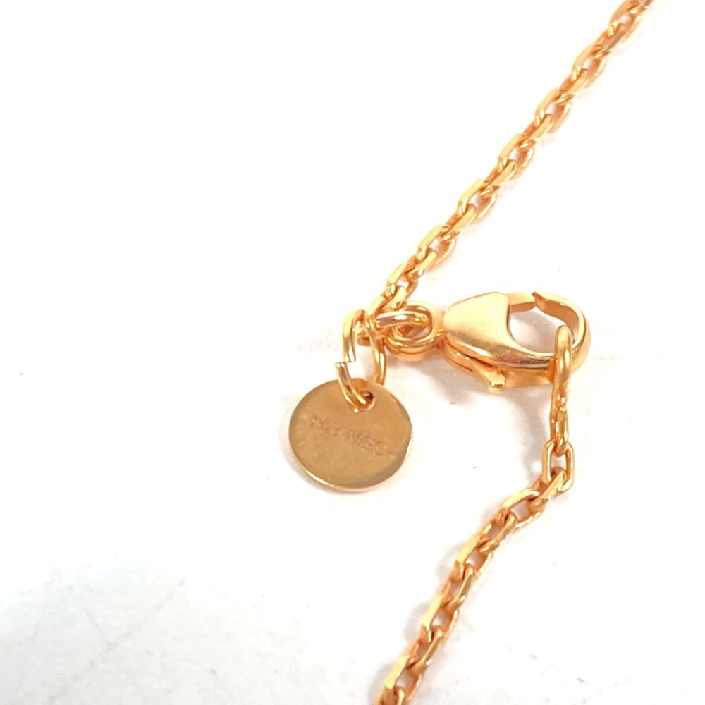 HERMES Hermes Heart Chain Asdukur PM Pendant Necklace Metal Leather Women's Etoupe Gray x Pink Gold Similar E-240605-15 — Like New