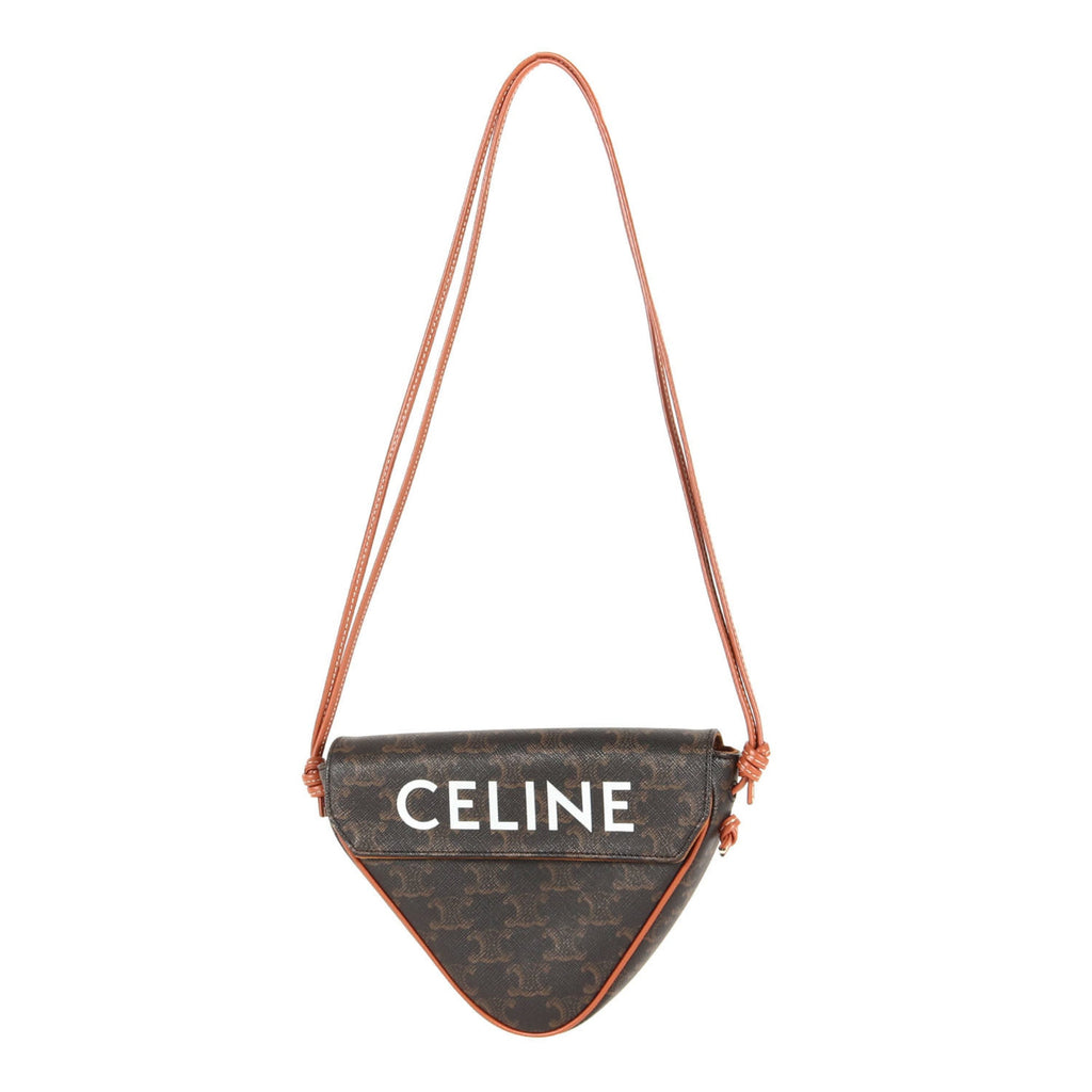 CELINE Triomphe Triangle Mini Shoulder Bag, Tan, Men's, K4691