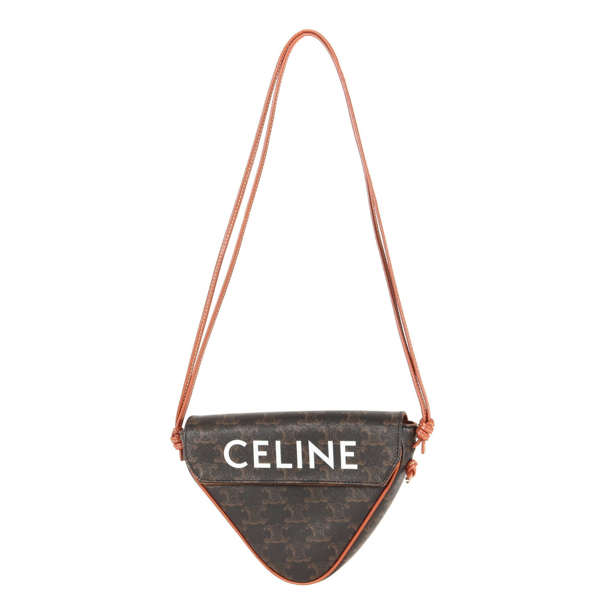 CELINE Triomphe Triangle Mini Shoulder Bag, Tan, Men's, K4691
