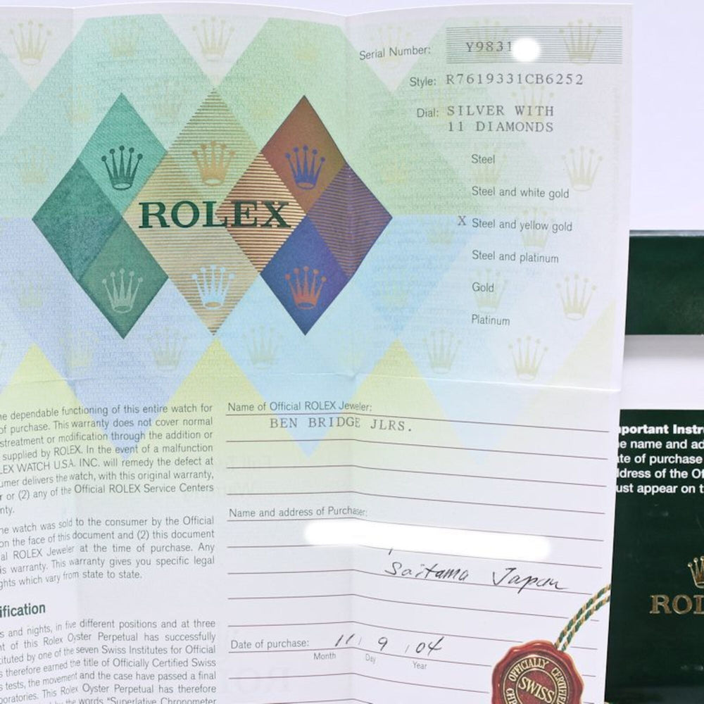 ROLEX Oyster Perpetual 11P Diamond 76193G Women's Watch SSx18K Yellow Gold 40581 — Good