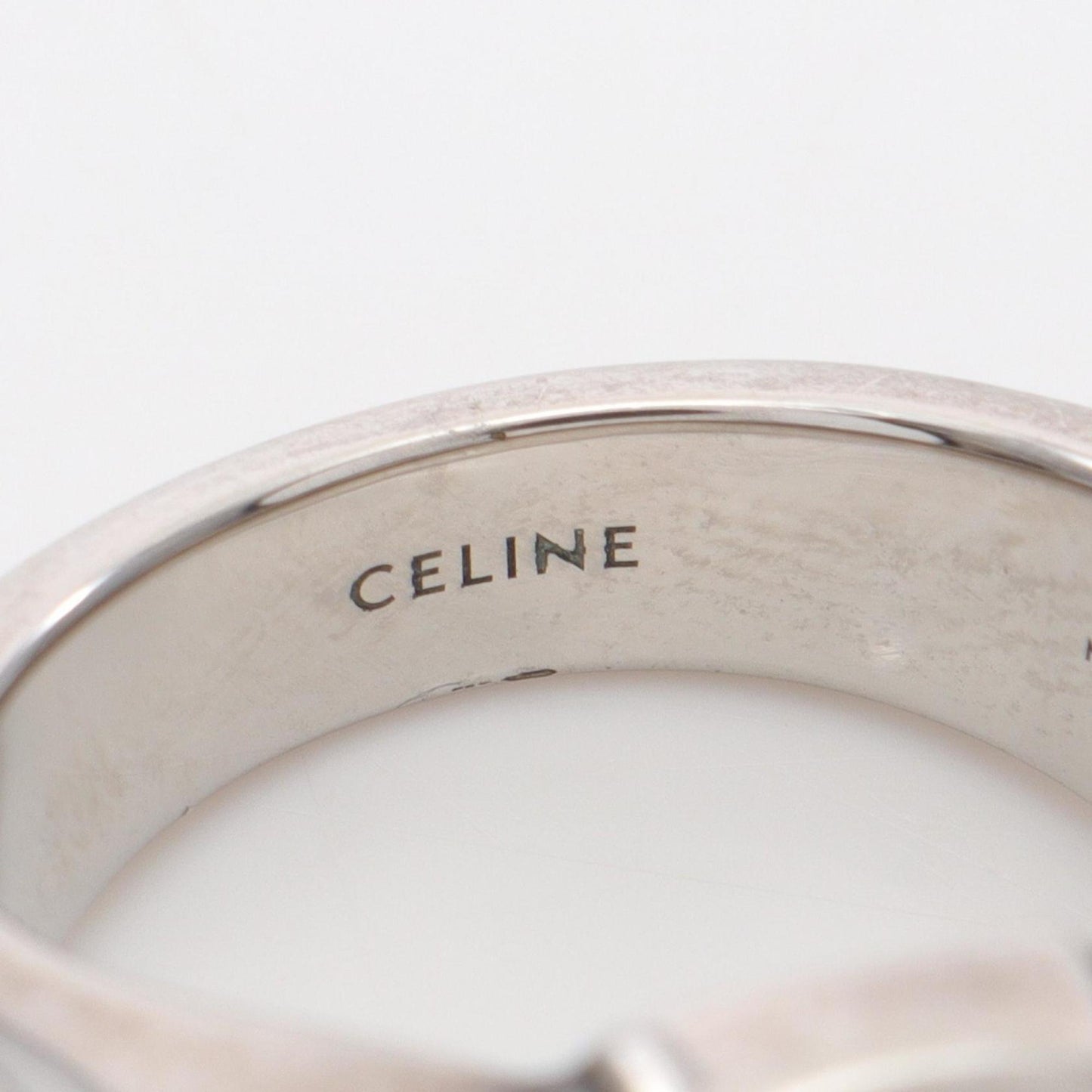 Celine San Onofre Chunky Triomphe Ring in Stainless Steel, Silver, for Women