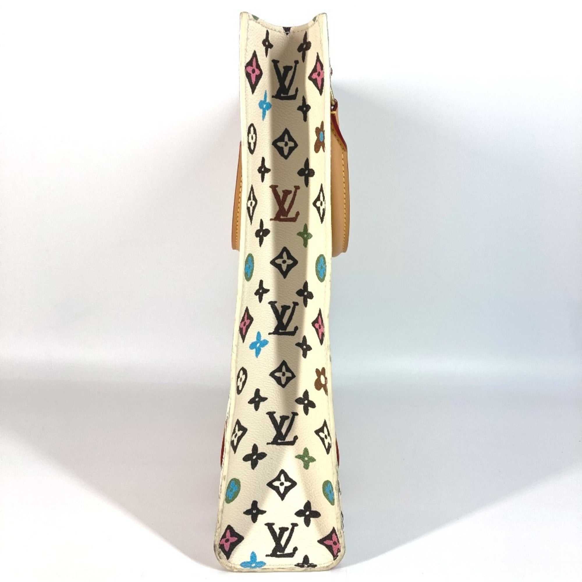 LOUIS VUITTON M24859 Monogram Craggy Sac Plat Tote Bag Vertical Handbag Men's Women's Beige Like New — Like New