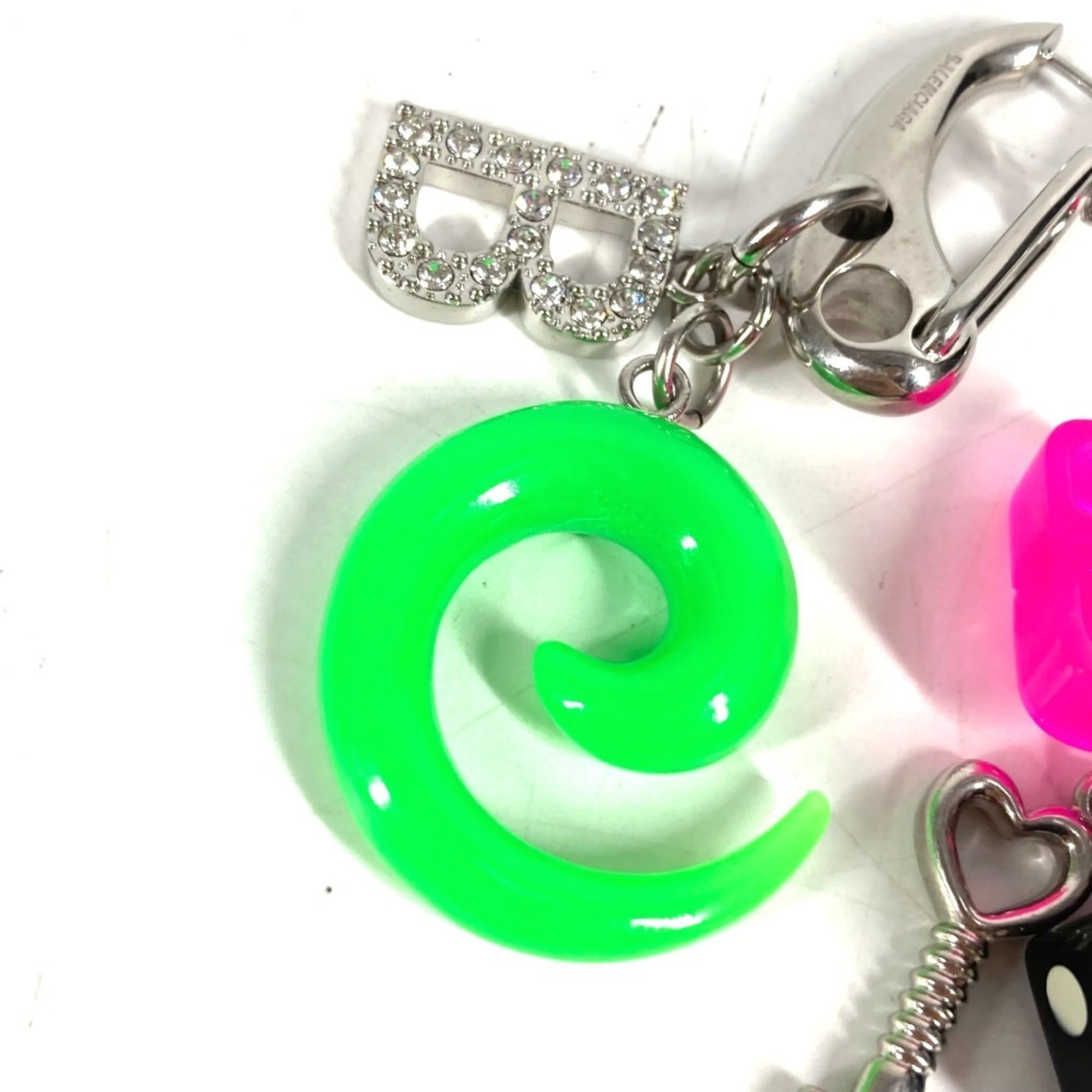BALENCIAGA 806245 Dice BB Rhinestone Logo Pigalle Collector Accessories Earrings Plastic Metal Men's Women's Multicolor — Like New