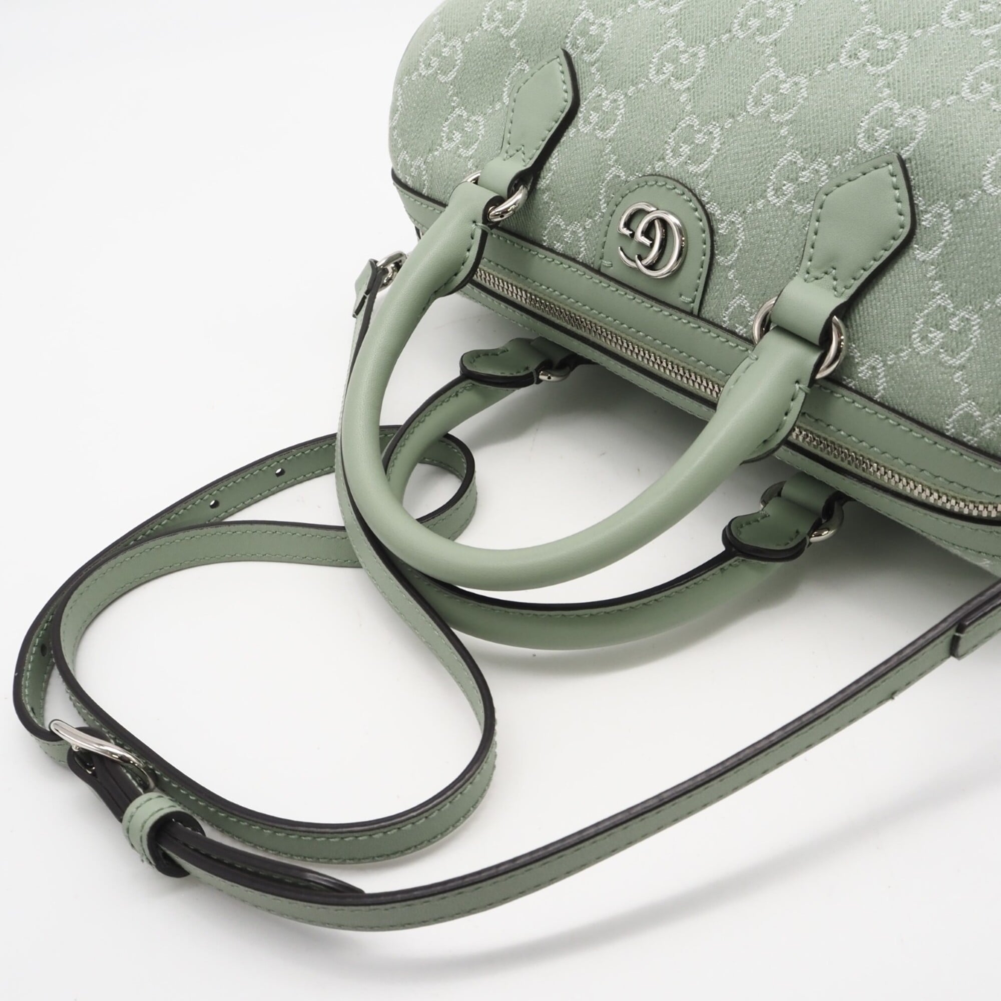 GUCCI Ophidia GG Canvas Small Boston Bag 772061 Handbag Green Women's — New - Store Return