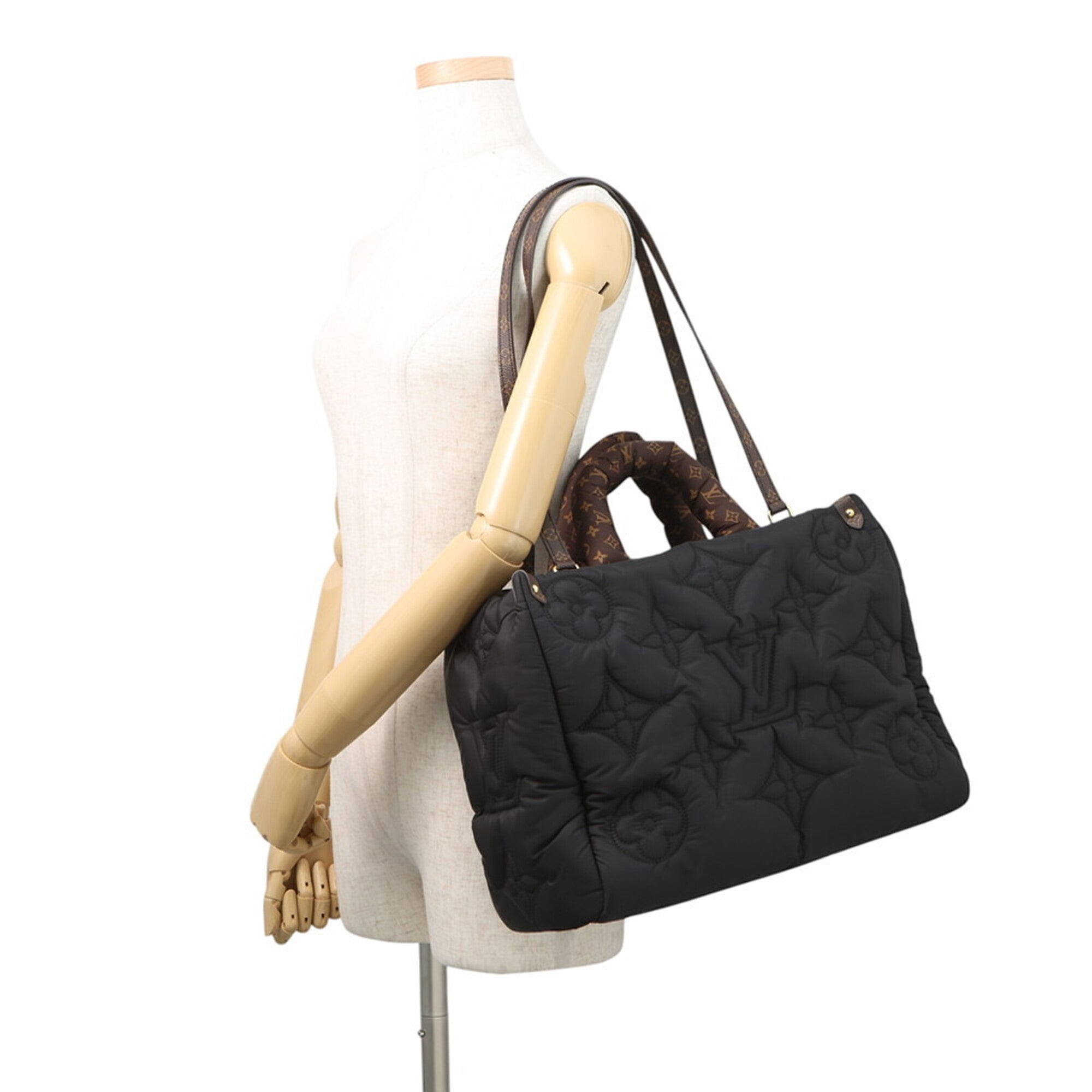 Louis Vuitton Tote Bag, Recycled Nylon, Monogram, OnTheGo GM M59005, Handbag, Black. Vuitton — Like New