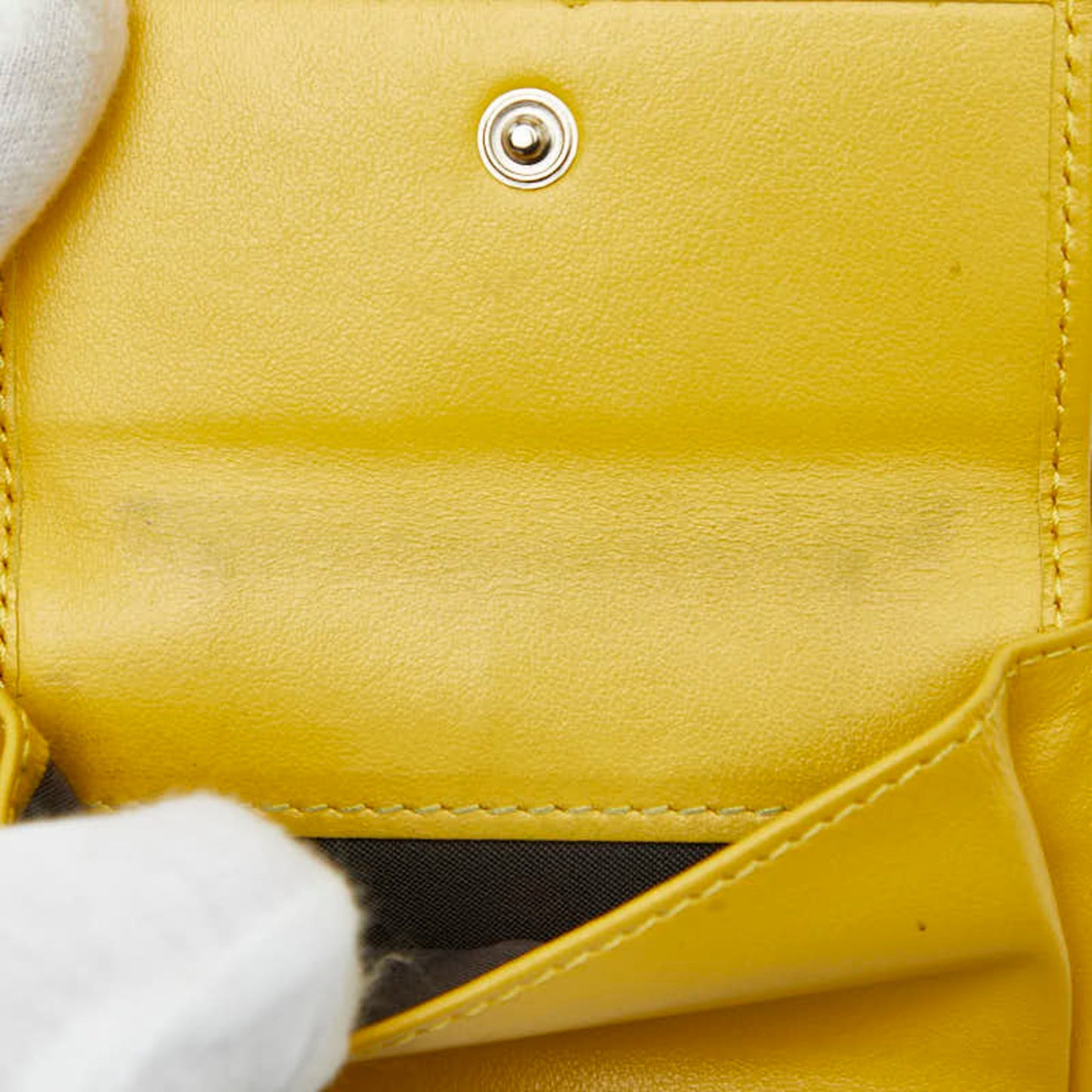 Fendi F Is Bifold Wallet 8M0387 Yellow Leather Women's FENDI