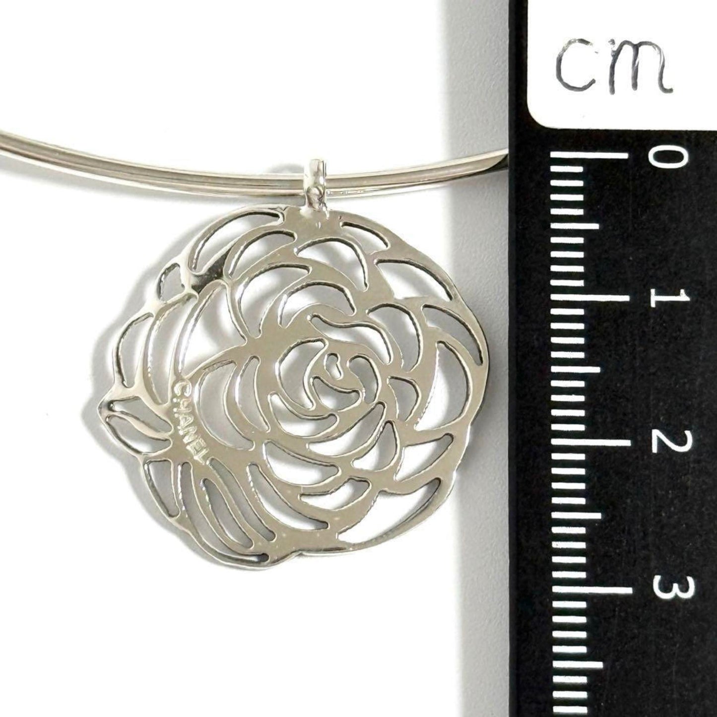 Chanel camellia pendant necklace choker in 925 silver