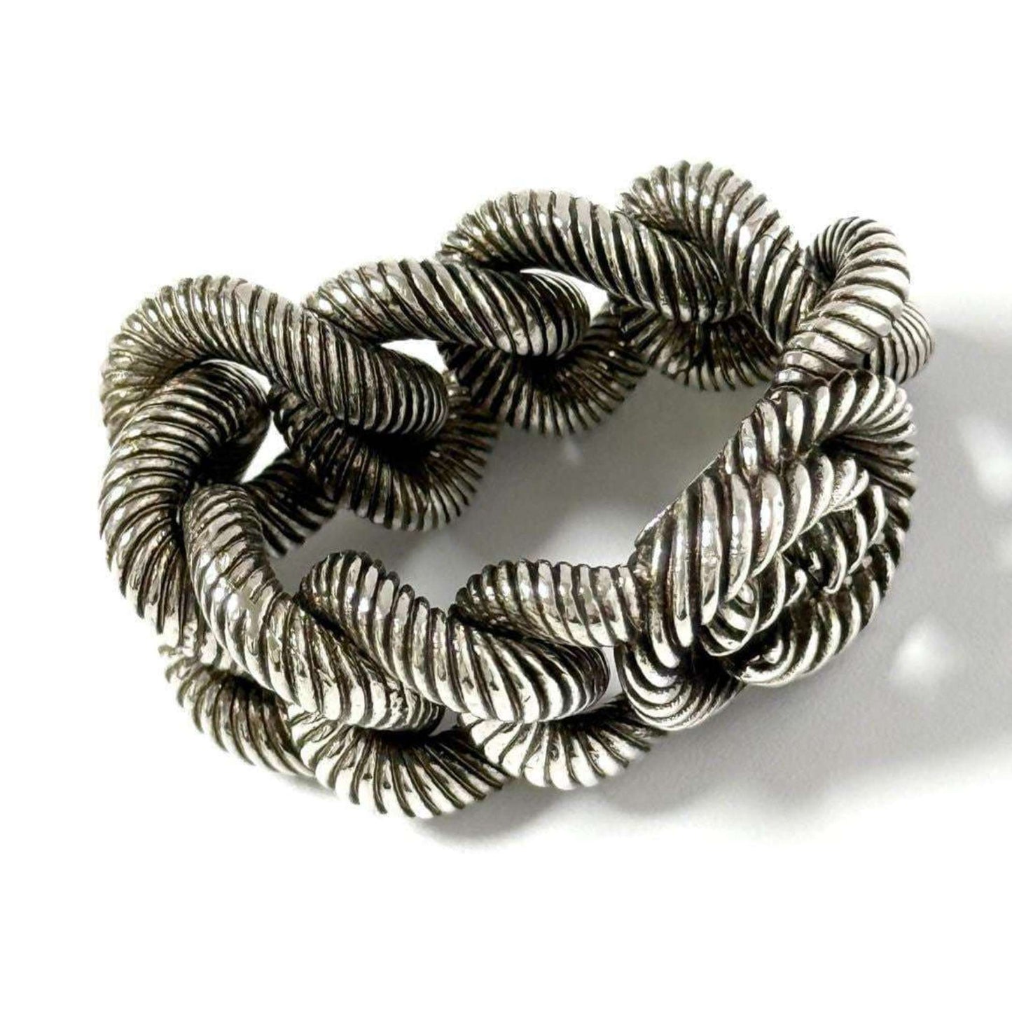 Gucci Men's Gourmet Chain Ring, Silver