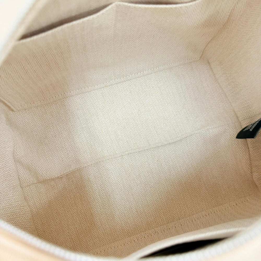 HERMES Bride à Black GM 100% Cotton Natural Silver Hardware Sellier Button Canvas Handbag Made in France Women's — Like New