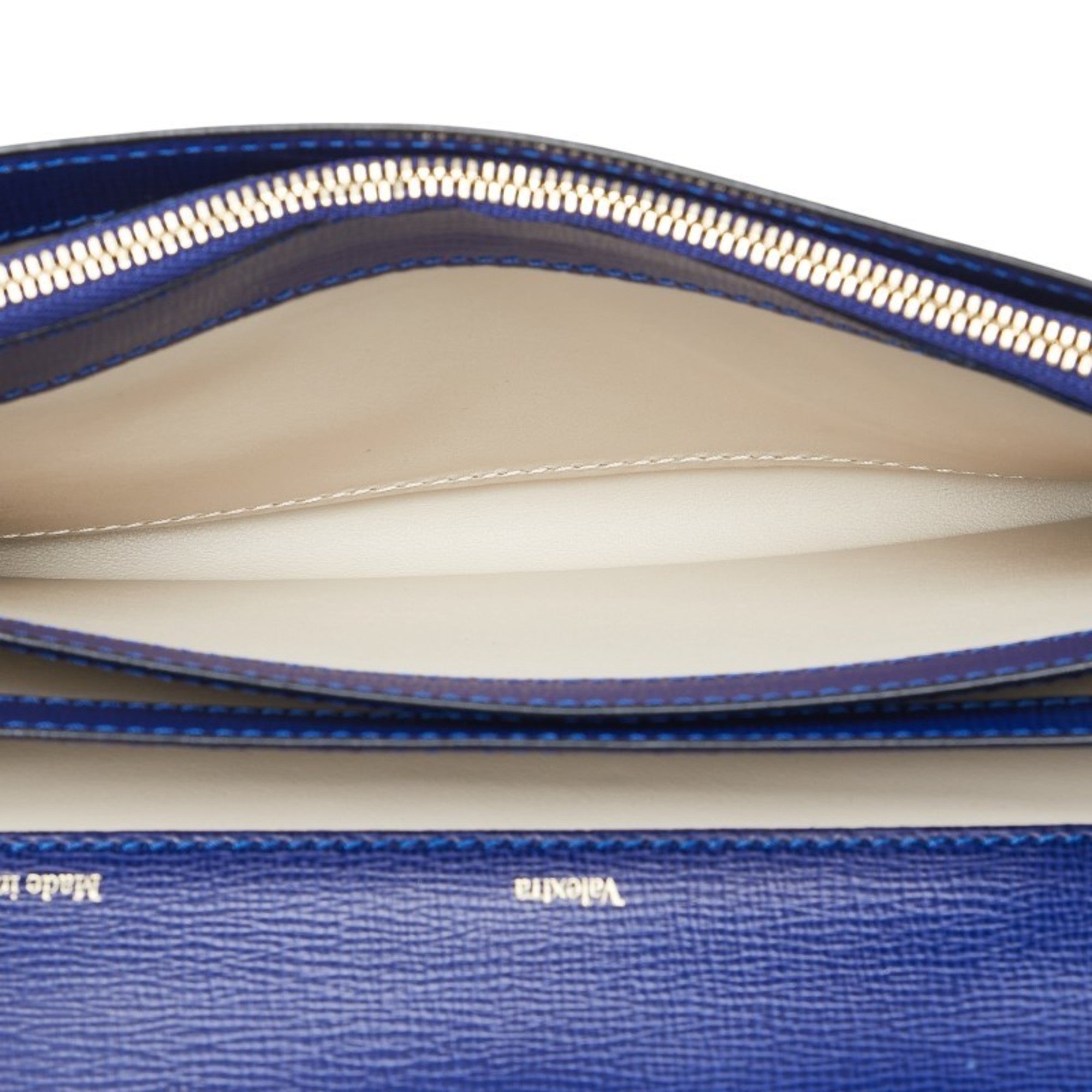 Valextra Men's Blue Leather Long Wallet