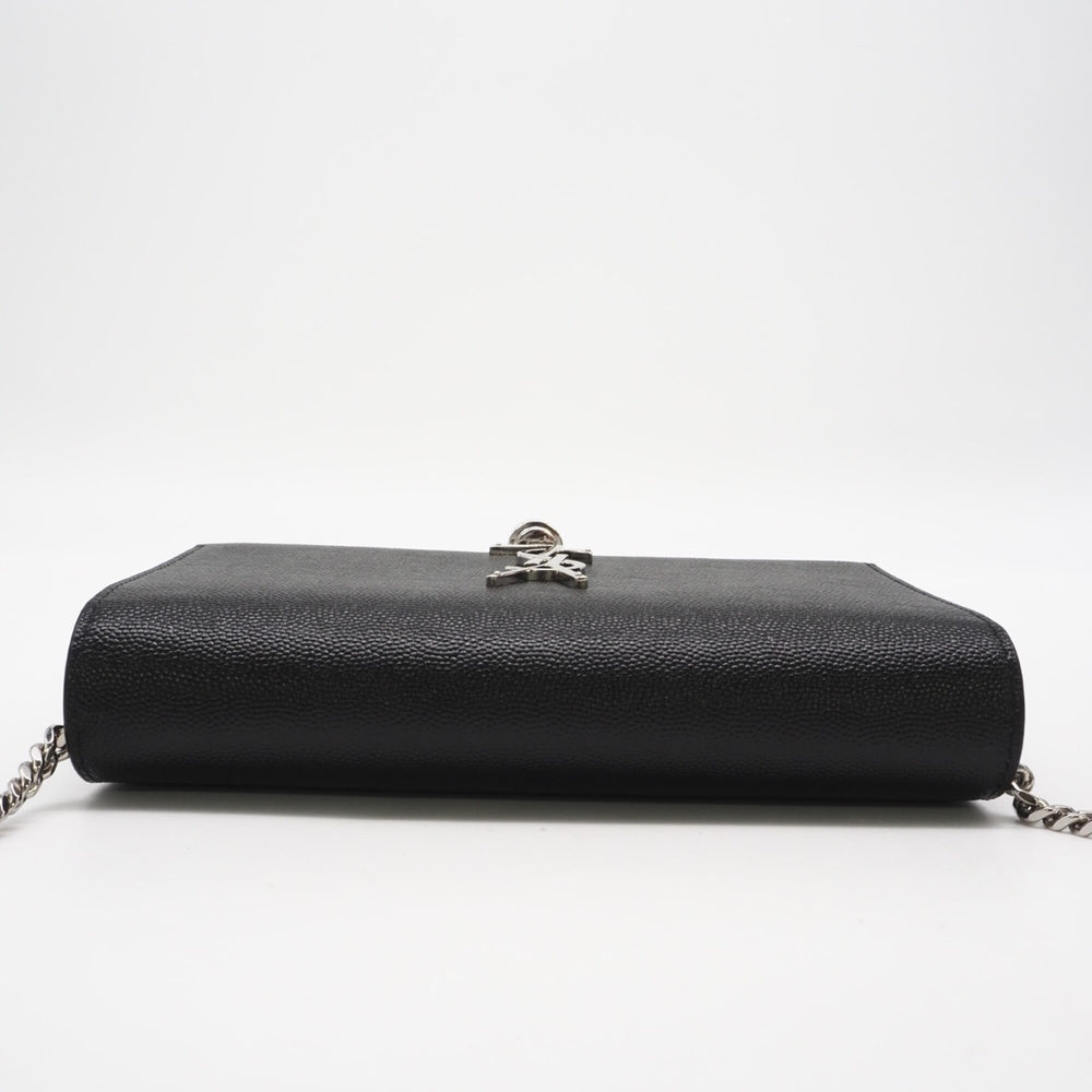 YVES SAINT LAURENT Kate Tassel Small Chain Wallet 452159 Shoulder Bag Black Silver Leather Women's — New - Store Return