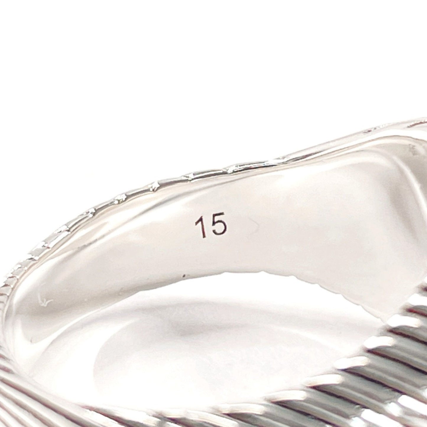 GUCCI Double G Twist Ring, 925 Sterling Silver, Size 14, Unisex