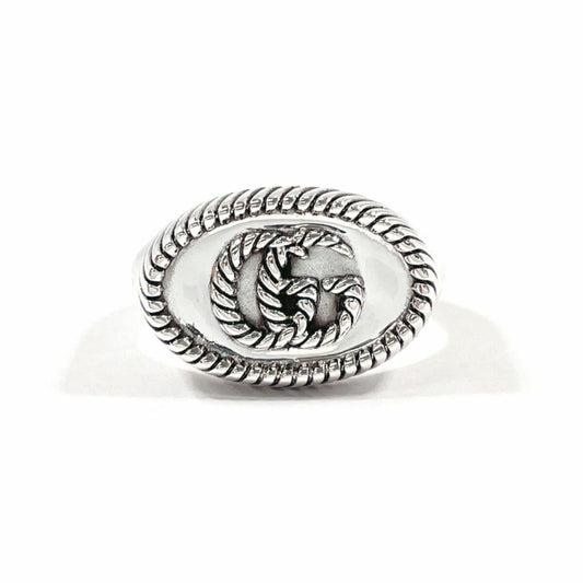GUCCI Double G Twist Ring, 925 Sterling Silver, Size 14, Unisex