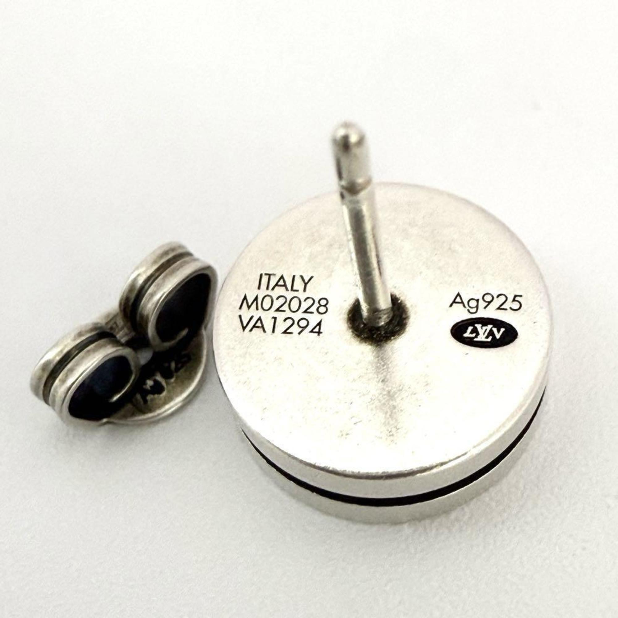Louis Vuitton Men's Stud Earrings LV Tailor Silver — Like New
