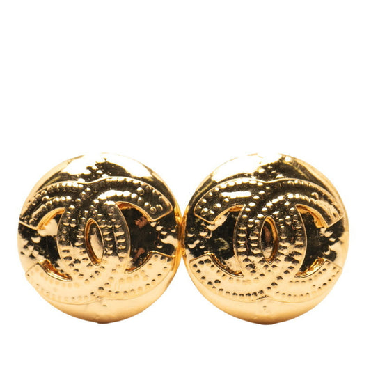 Vintage Chanel Coco Mark Earrings, Gold Plated, Women's, CHANEL