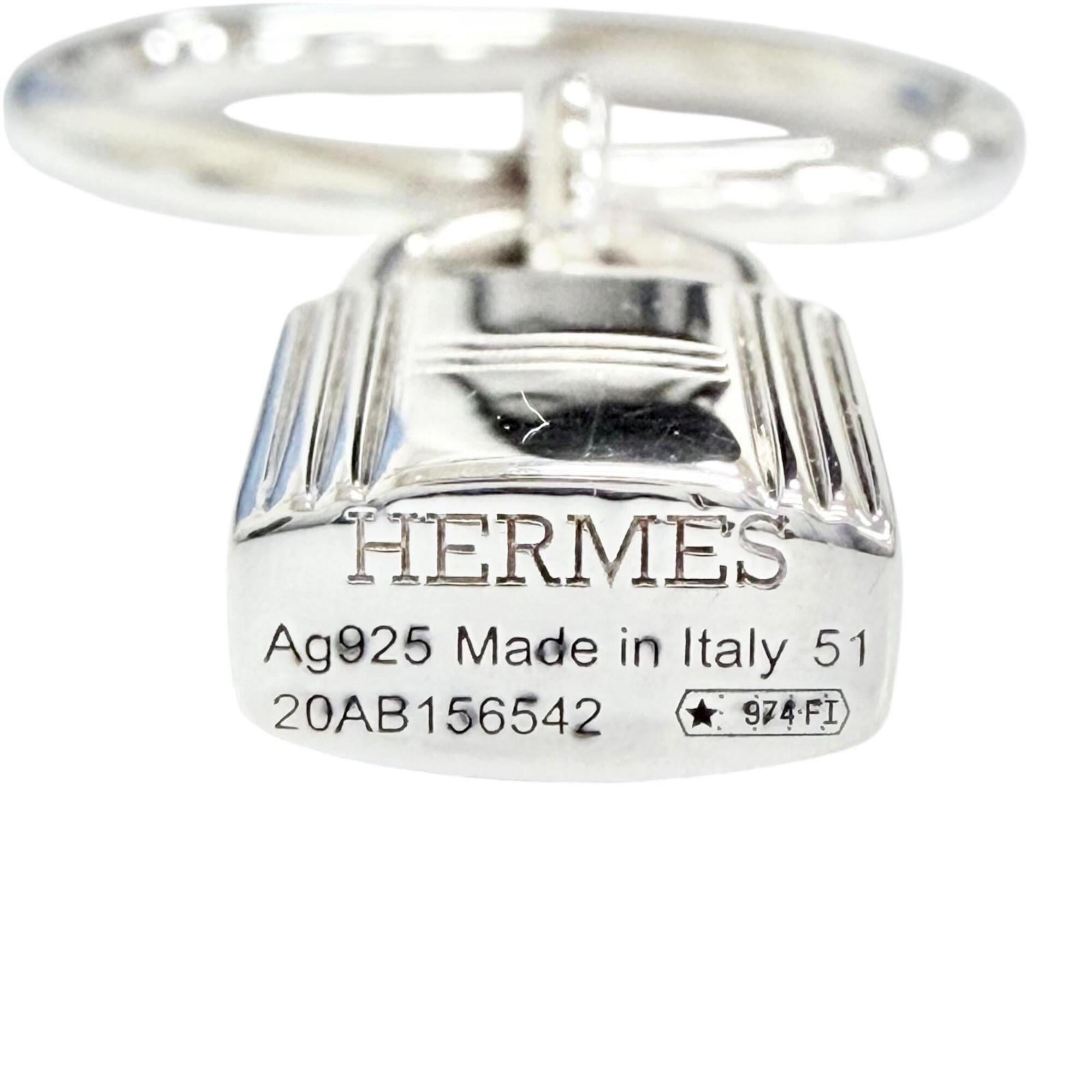 HERMES Amulette Cadena Ring, 2020 model, AG925 sterling silver, 51 lb, made in Italy, weight 5.3g, women's — Like New