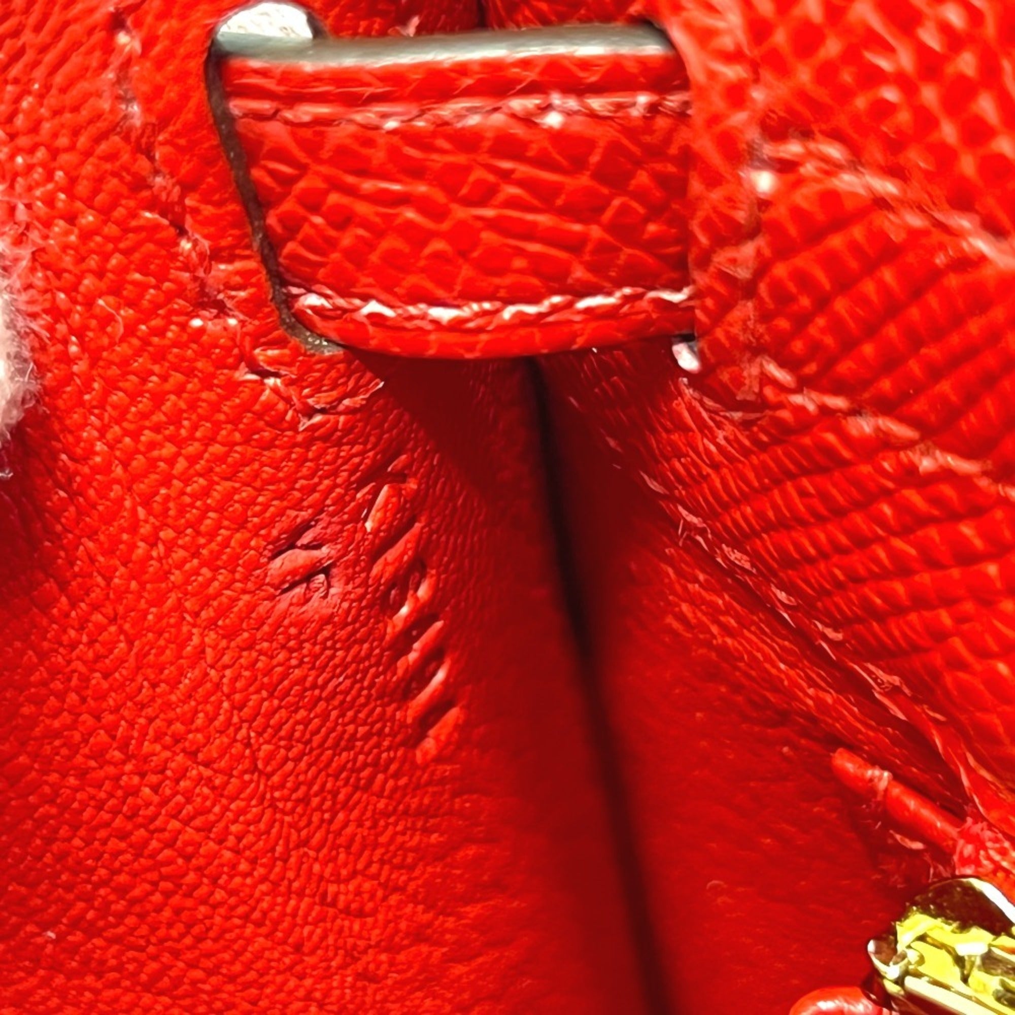 HERMES Kelly 25, Outer Stitching, 2-Way Bag, Shoulder Handbag, Epsom Leather, Women's, ROUGE RADIEUX, Gold Hardware, Red — New - Store Return
