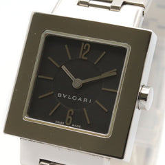 Bulgari BVLGARI Quadrato Watch, Stainless Steel, Women's, Black, SQ22SS — Very Good