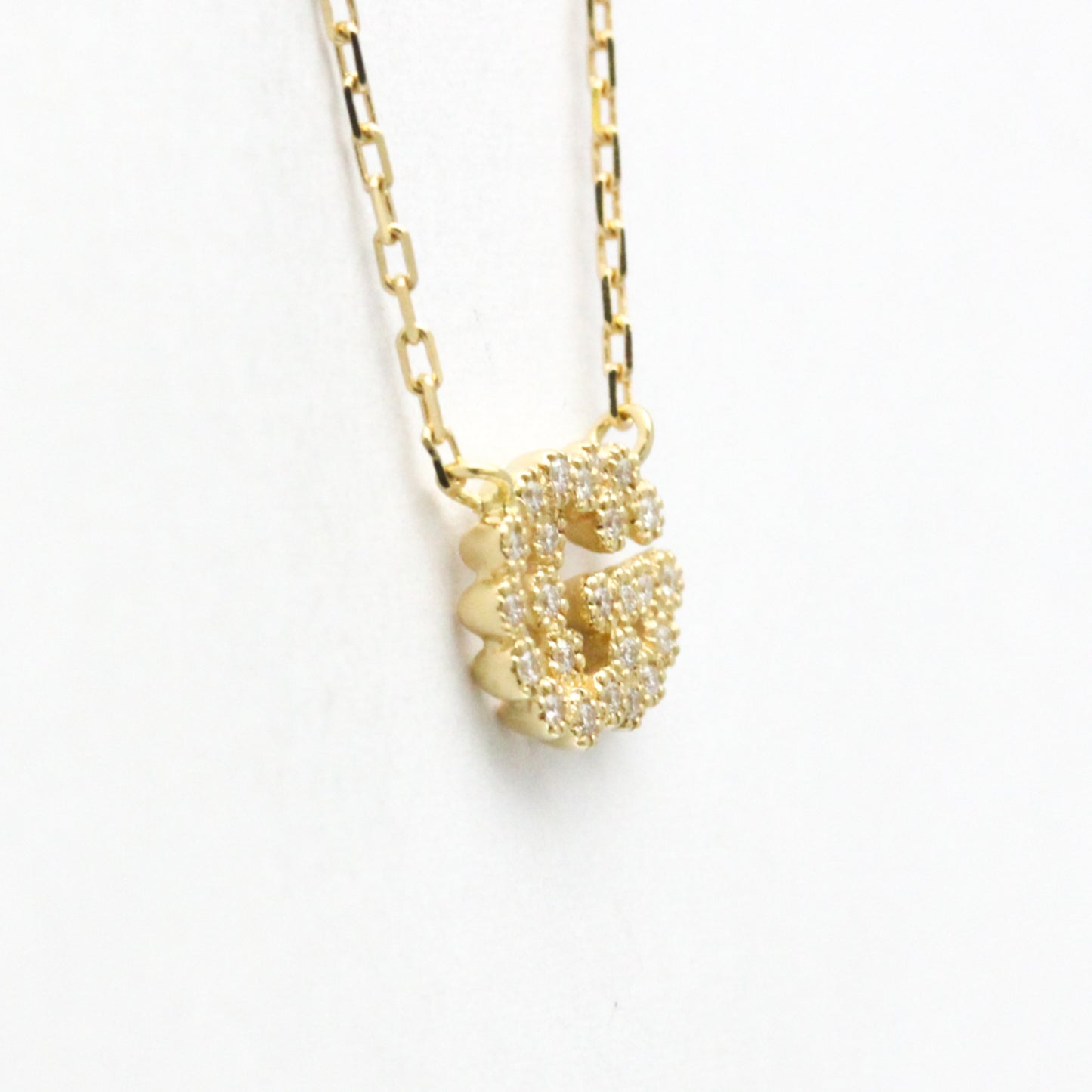 Gucci GG Logo Diamond Necklace Yellow Gold (18K) Diamond Men,Women Fashion Pendant Necklace (Gold)