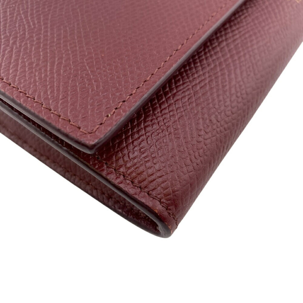 CELINE 10B563 BEL LARGE FLAP WALLET Long wallet Wine red Women's