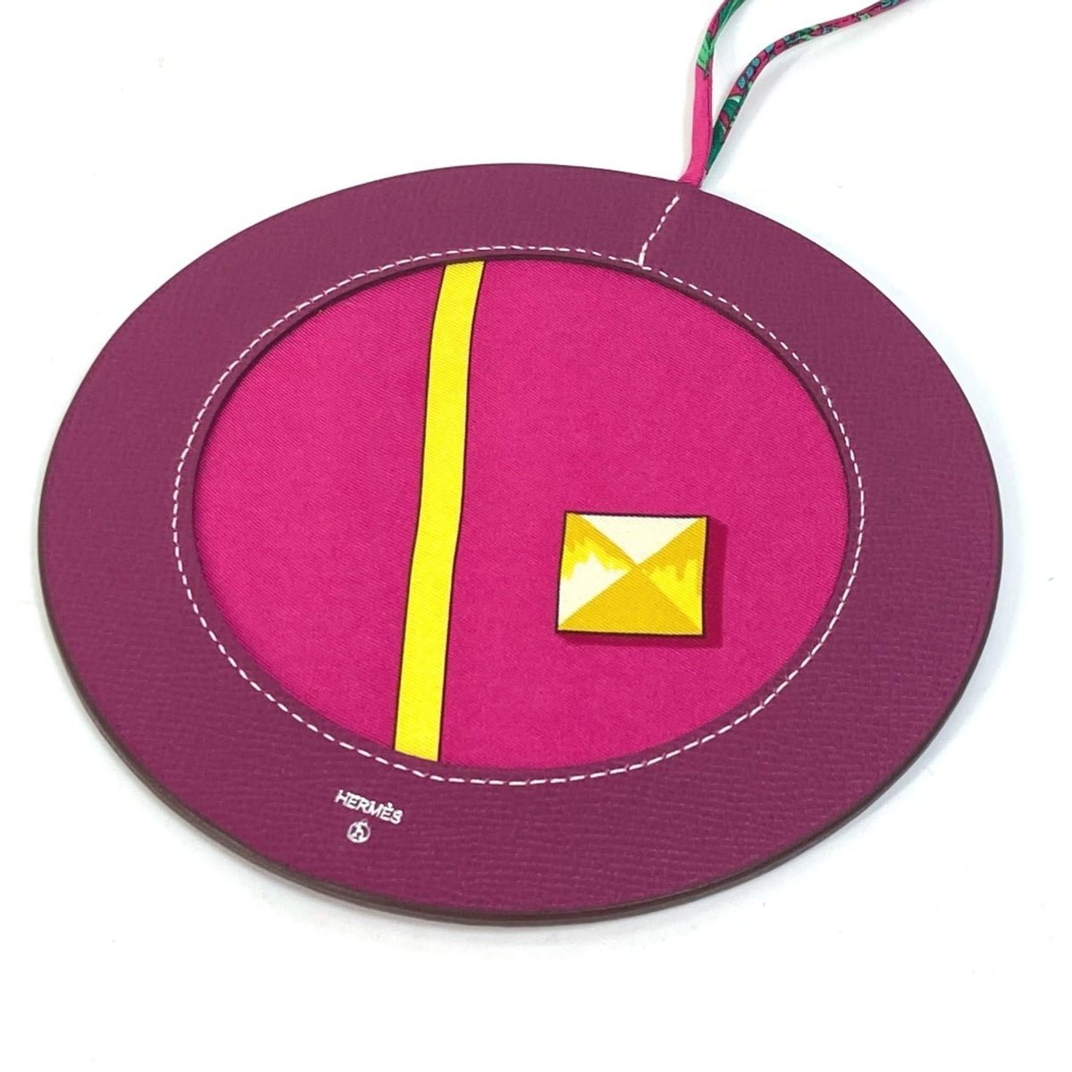 HERMES Petit H Bag Charm Epson Silk Women's Rouge Rose Purple G-230925-73 — New - Store Return