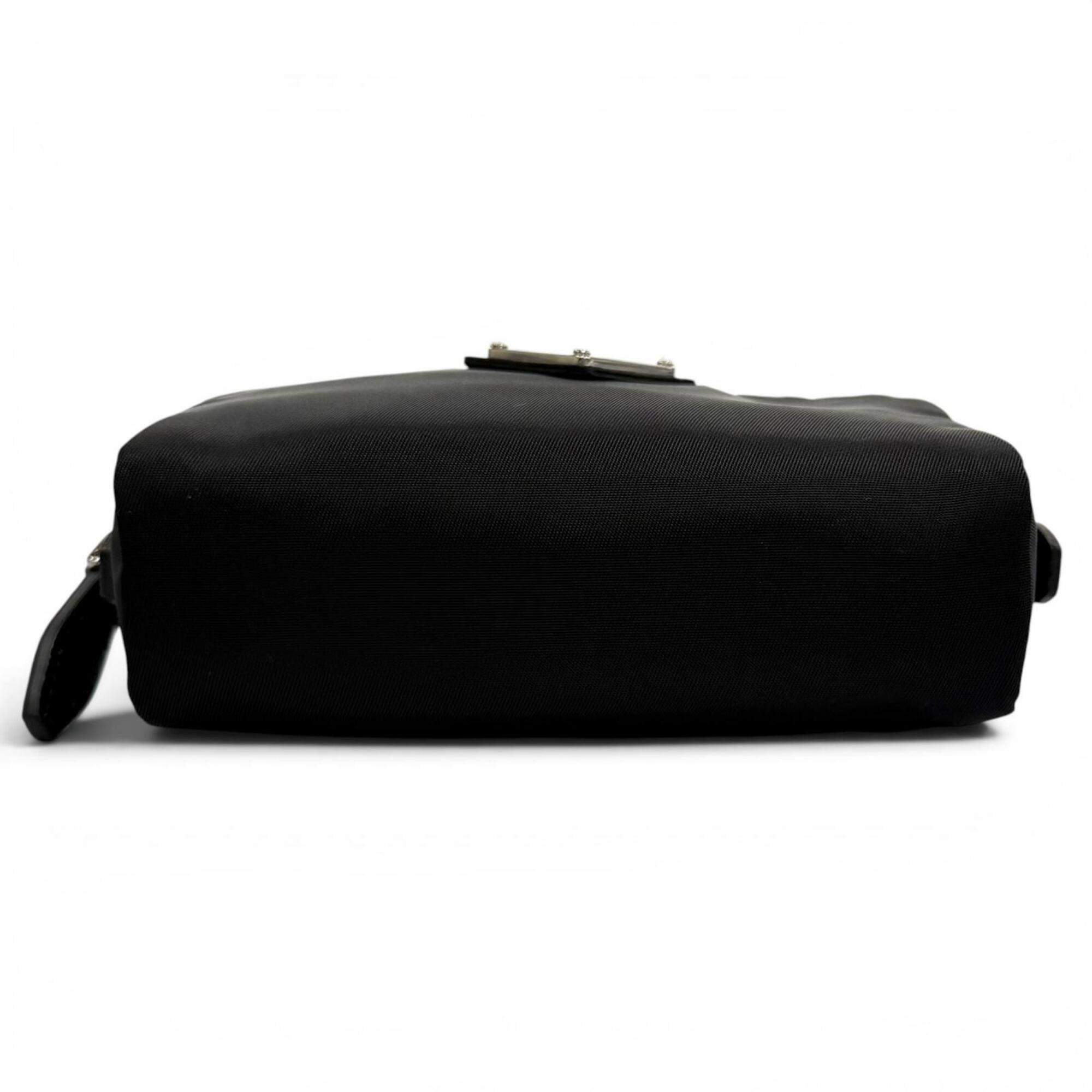 PRADA 1ND339 Micro Re-Nylon Pouch Small Triangle Logo Makeup Black Made in Italy Women's — Like New
