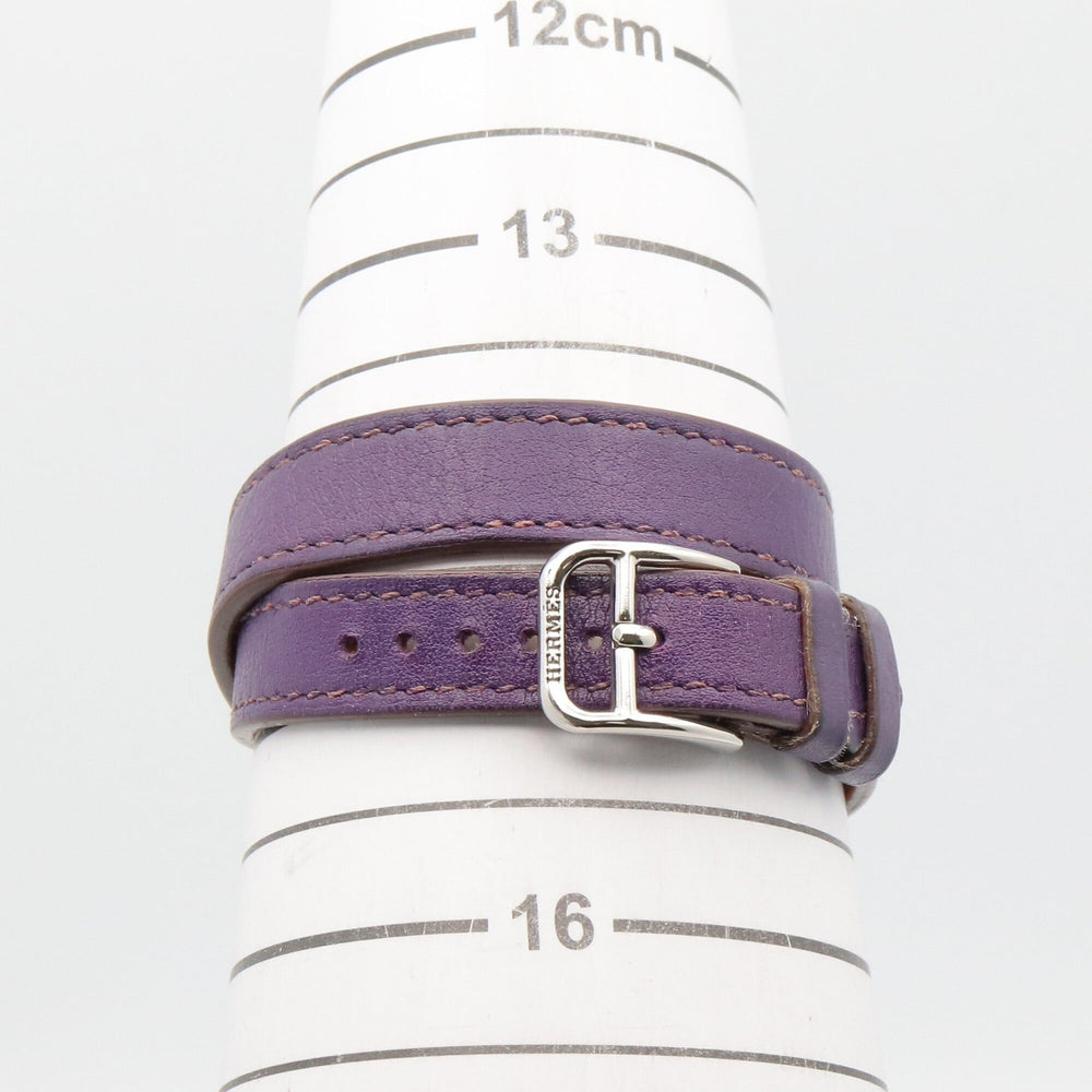 Hermes Cape Cod Tonneau Double Tour Watch, Stainless Steel, Leather Strap, Women's, White (CT1.210) — Very Good