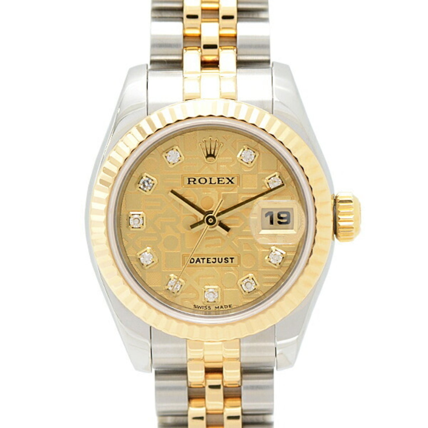 Rolex Watch Ladies Datejust 10P Diamond Automatic Y Series Computer Gold Dial SS x YG ROLEX 179143G