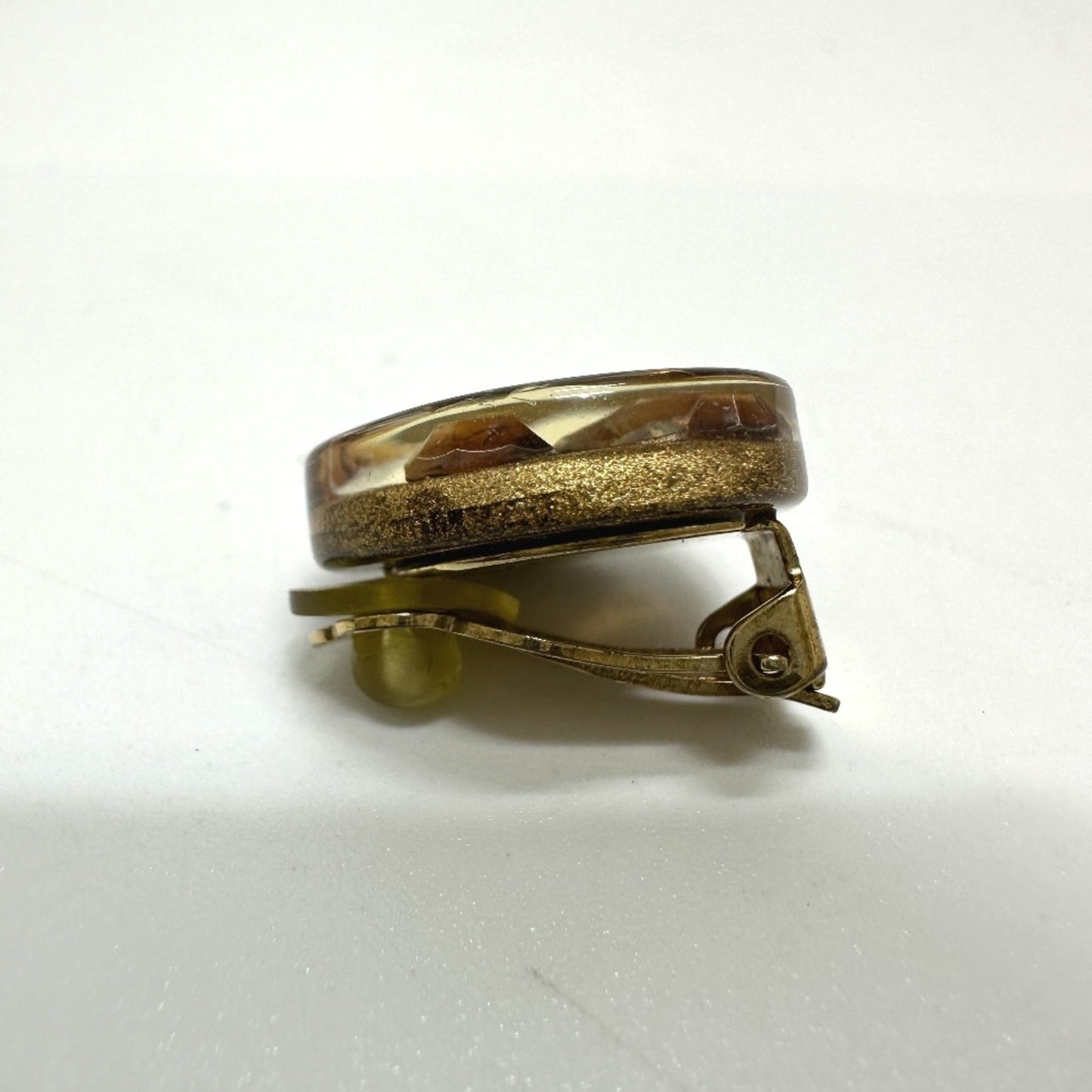 CHANEL Clover 01C Earrings, Plastic, Women's, Gold