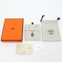 Hermes HERMES Pendant Mini Maillon PM Black Silver Necklace Unused — New - Store Return