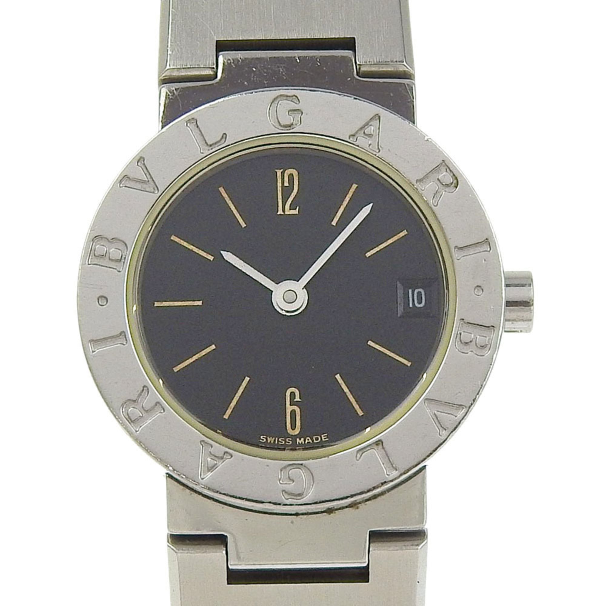 BVLGARI Bzero1 Watch, BZero1 BB23SS, Stainless Steel, Quartz Movement, Analog Display, Black Dial, Women's — Good