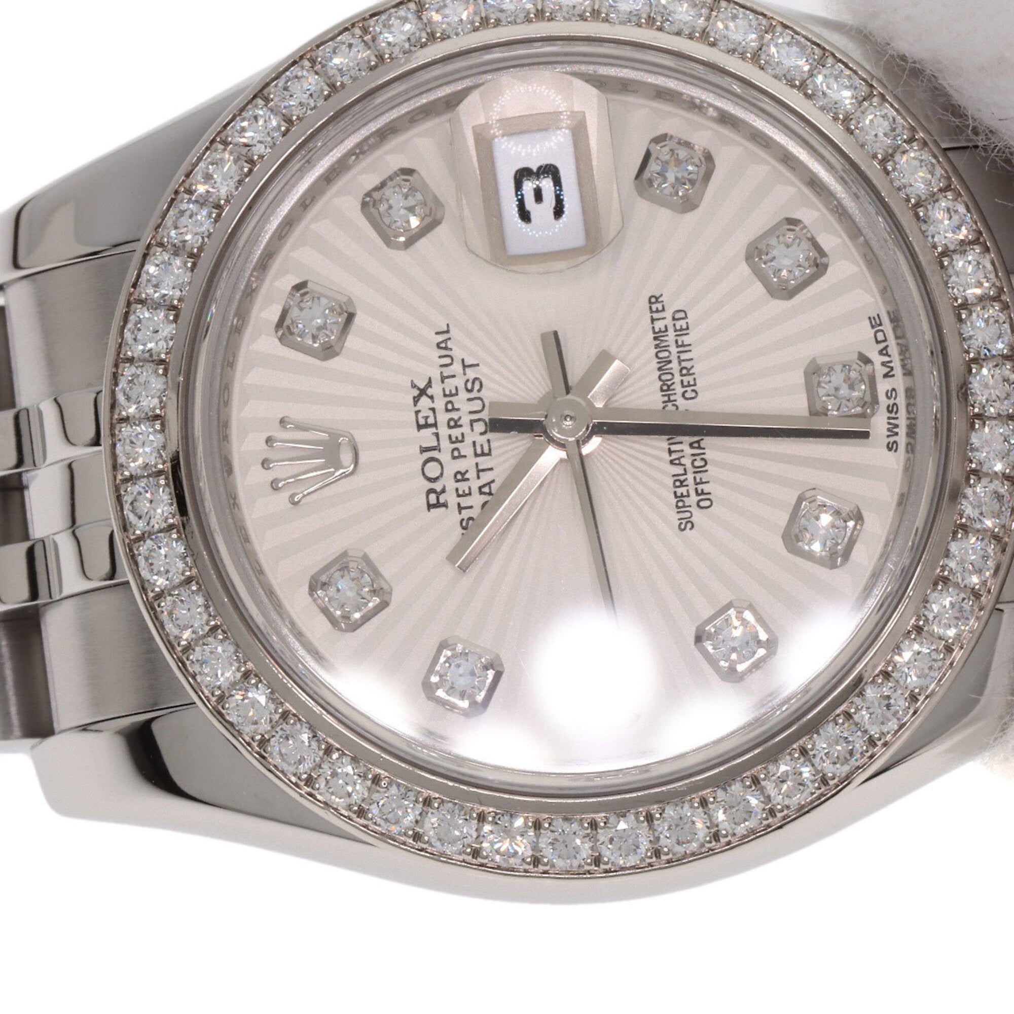 Rolex 179384G Datejust 10-Piece Diamond Bezel Watch in Stainless Steel/SS/18K White Gold with Diamonds, Women's — Good