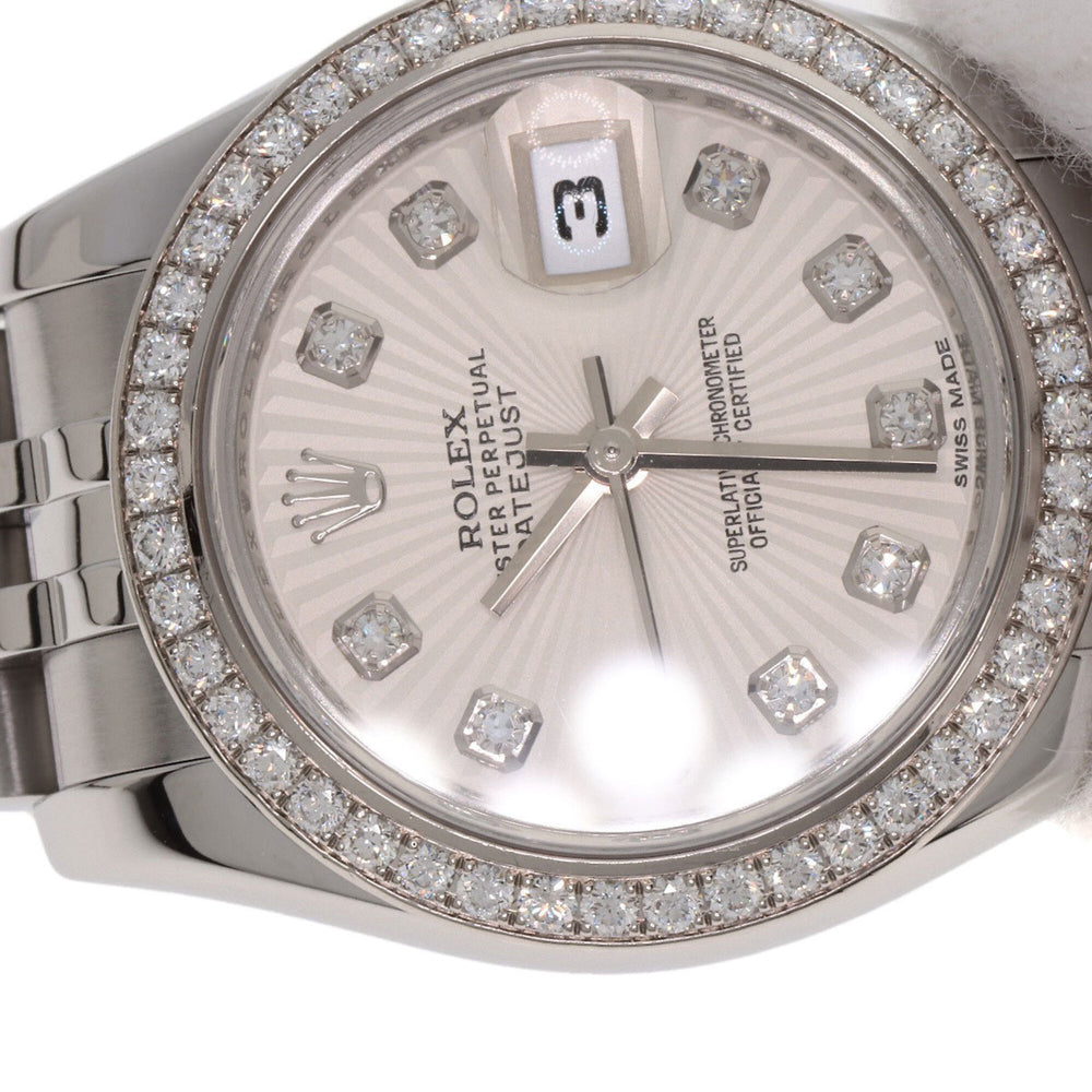 Rolex 179384G Datejust 10-Piece Diamond Bezel Watch in Stainless Steel/SS/18K White Gold with Diamonds, Women's — Good